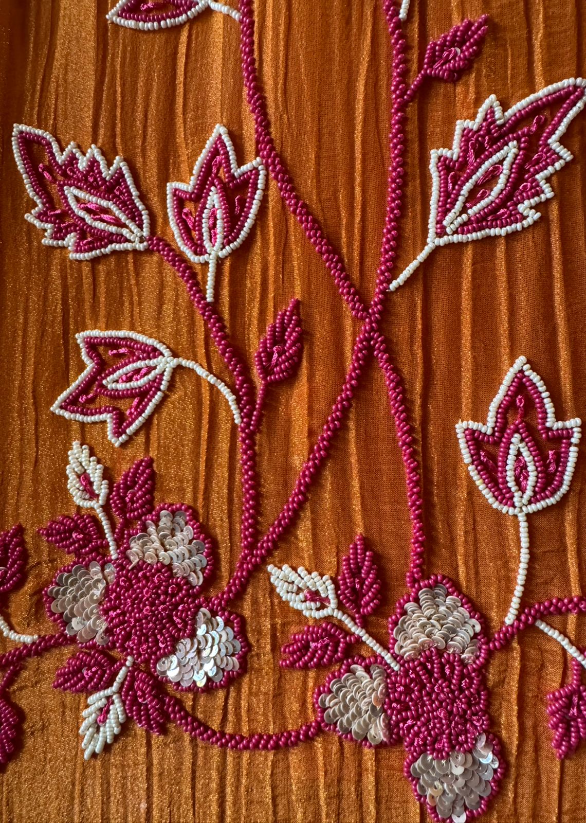 Crushed stretchable Tissue fabric Unstitched