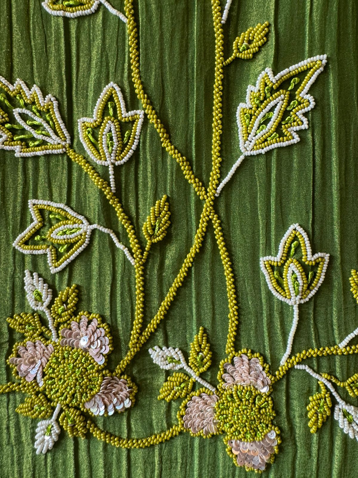 Crushed stretchable Tissue fabric Unstitched