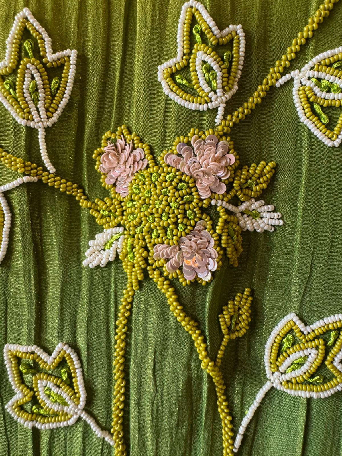 Crushed stretchable Tissue fabric Unstitched