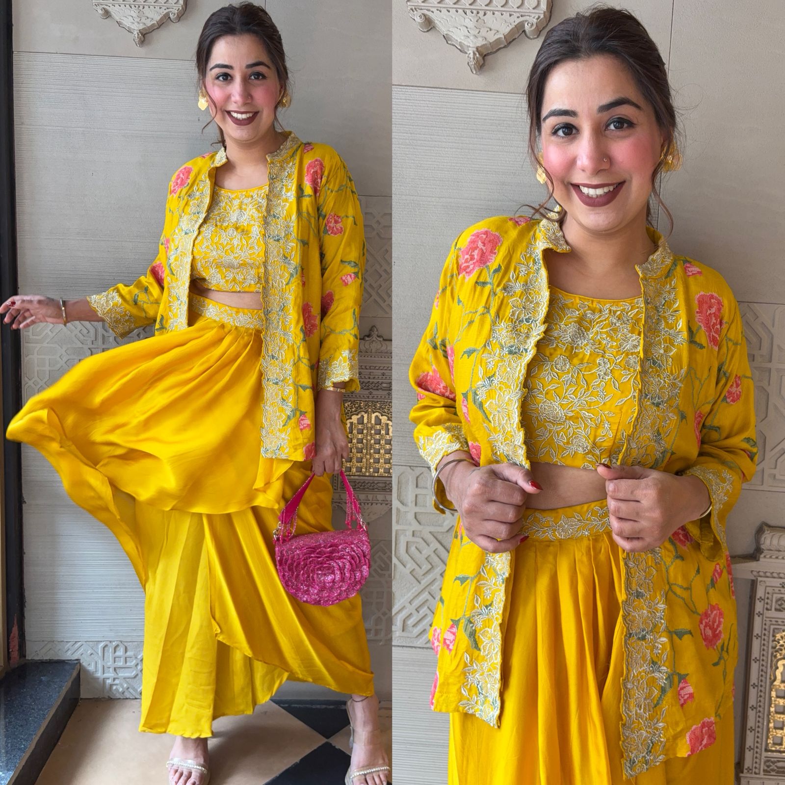 Stitched Set with Jacket ,Beautiful cross stitch embroidery