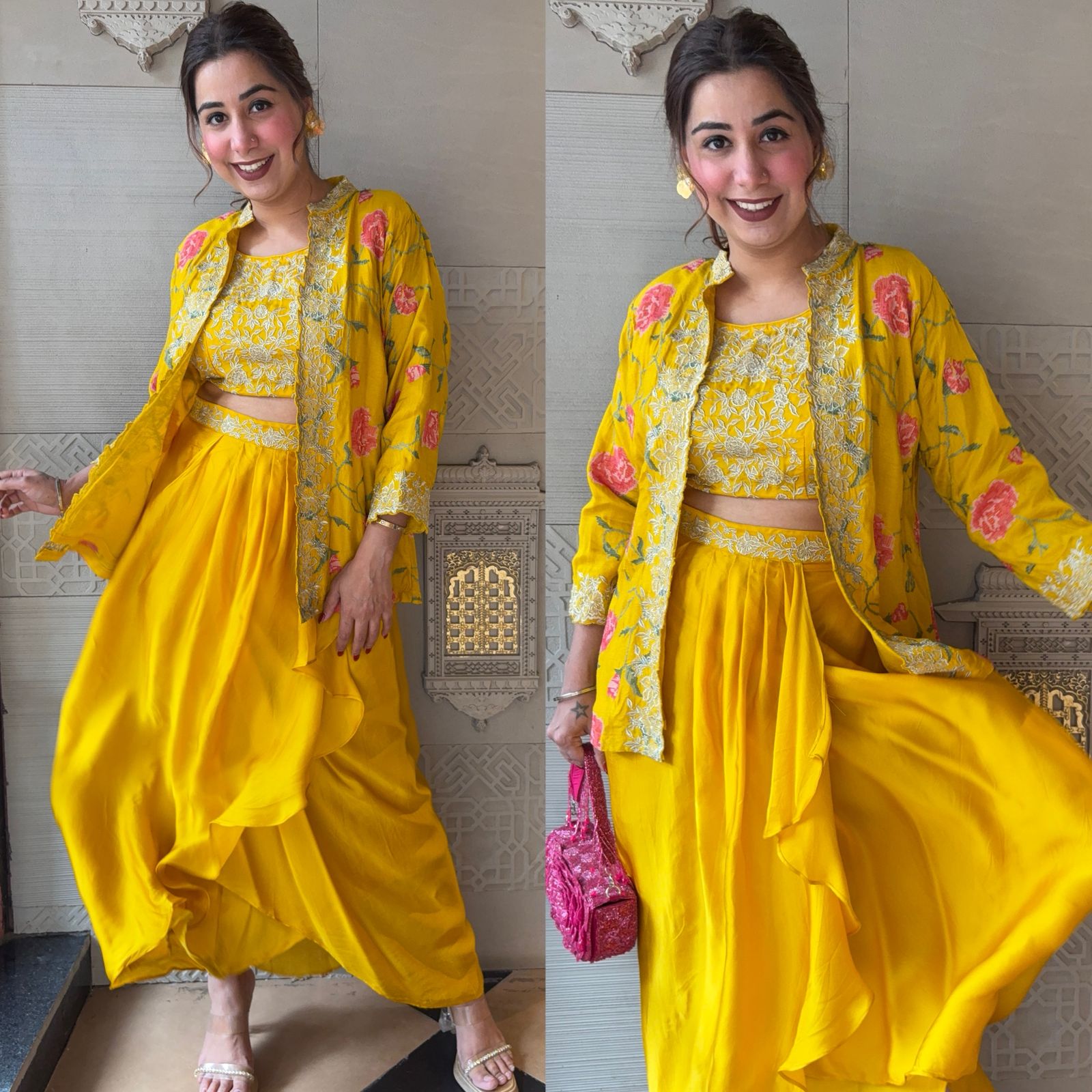 Stitched Set with Jacket ,Beautiful cross stitch embroidery