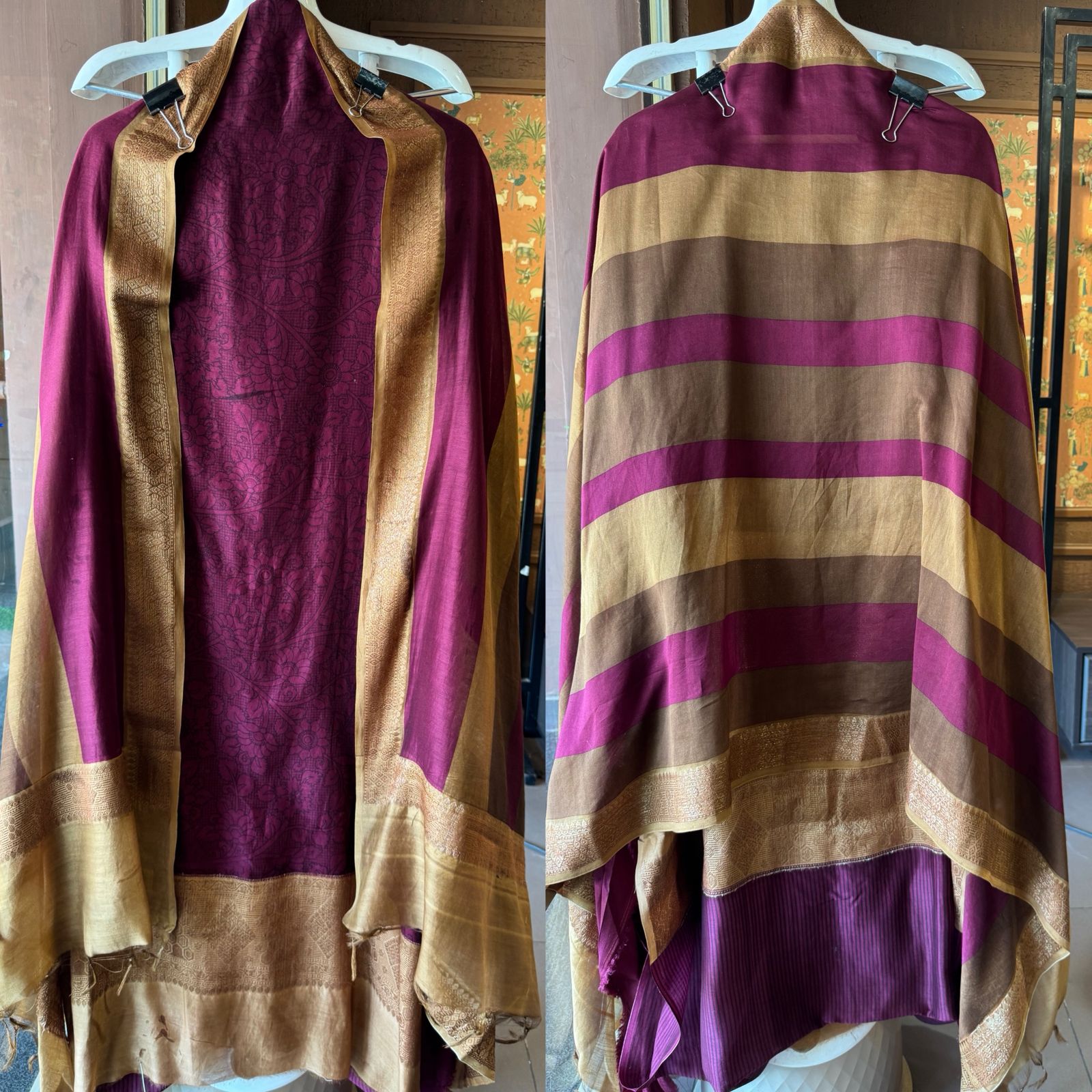 Digital self Printed Maheshwari silk Unstitched full size shirt