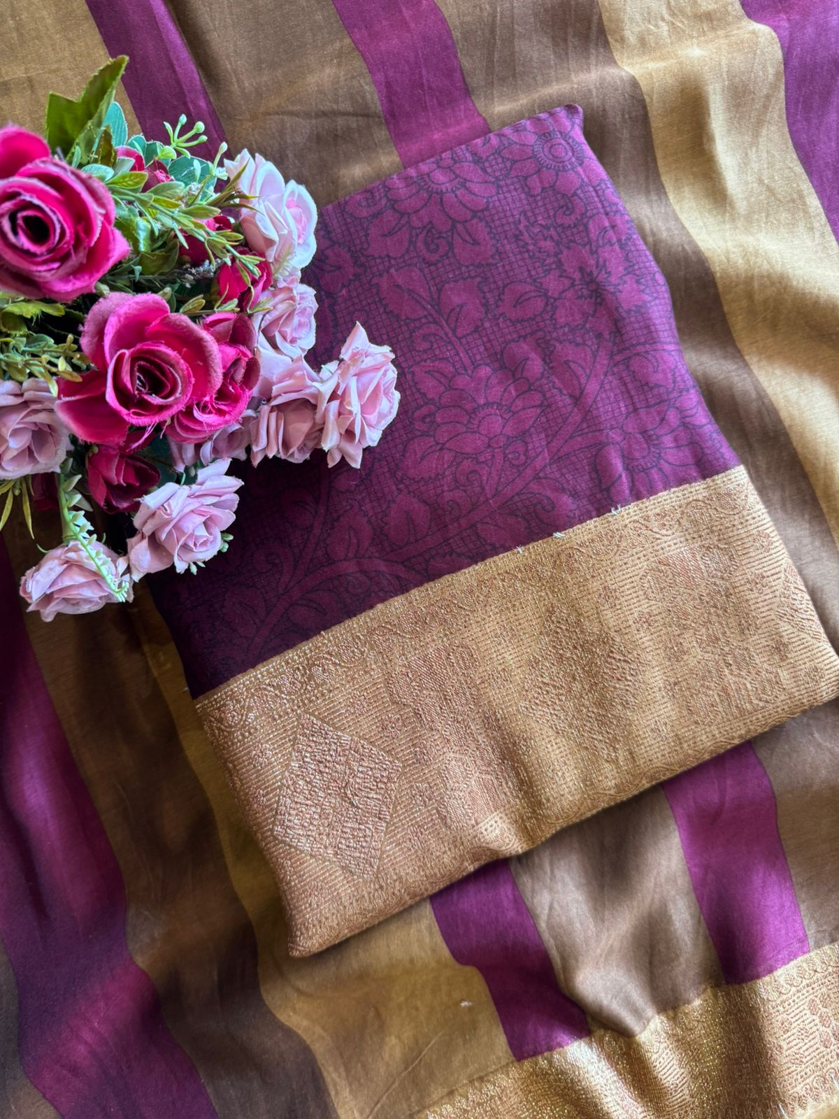 Digital self Printed Maheshwari silk Unstitched full size shirt