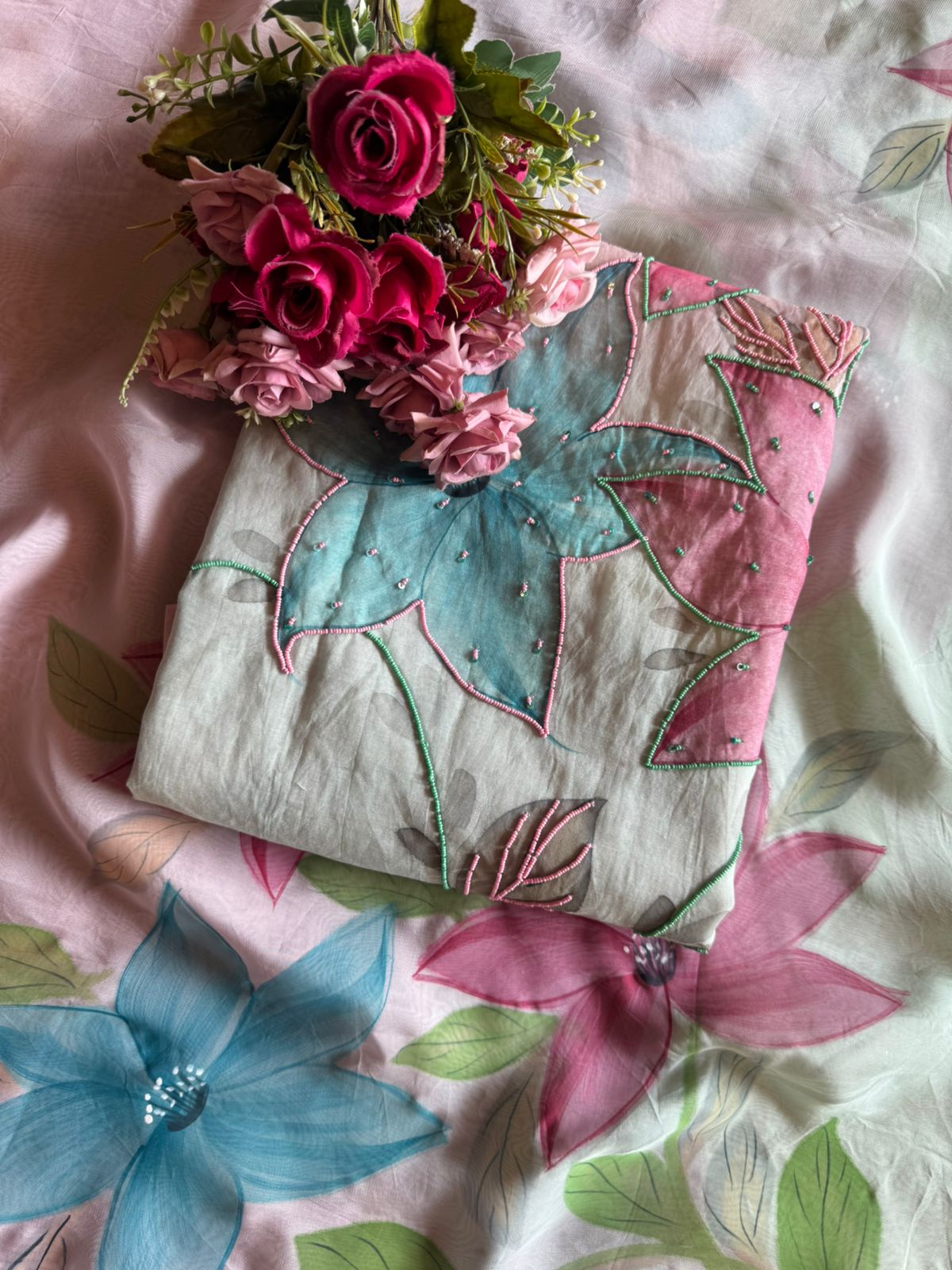 Ombré shaded Mul cotton Unstitfhed shirt