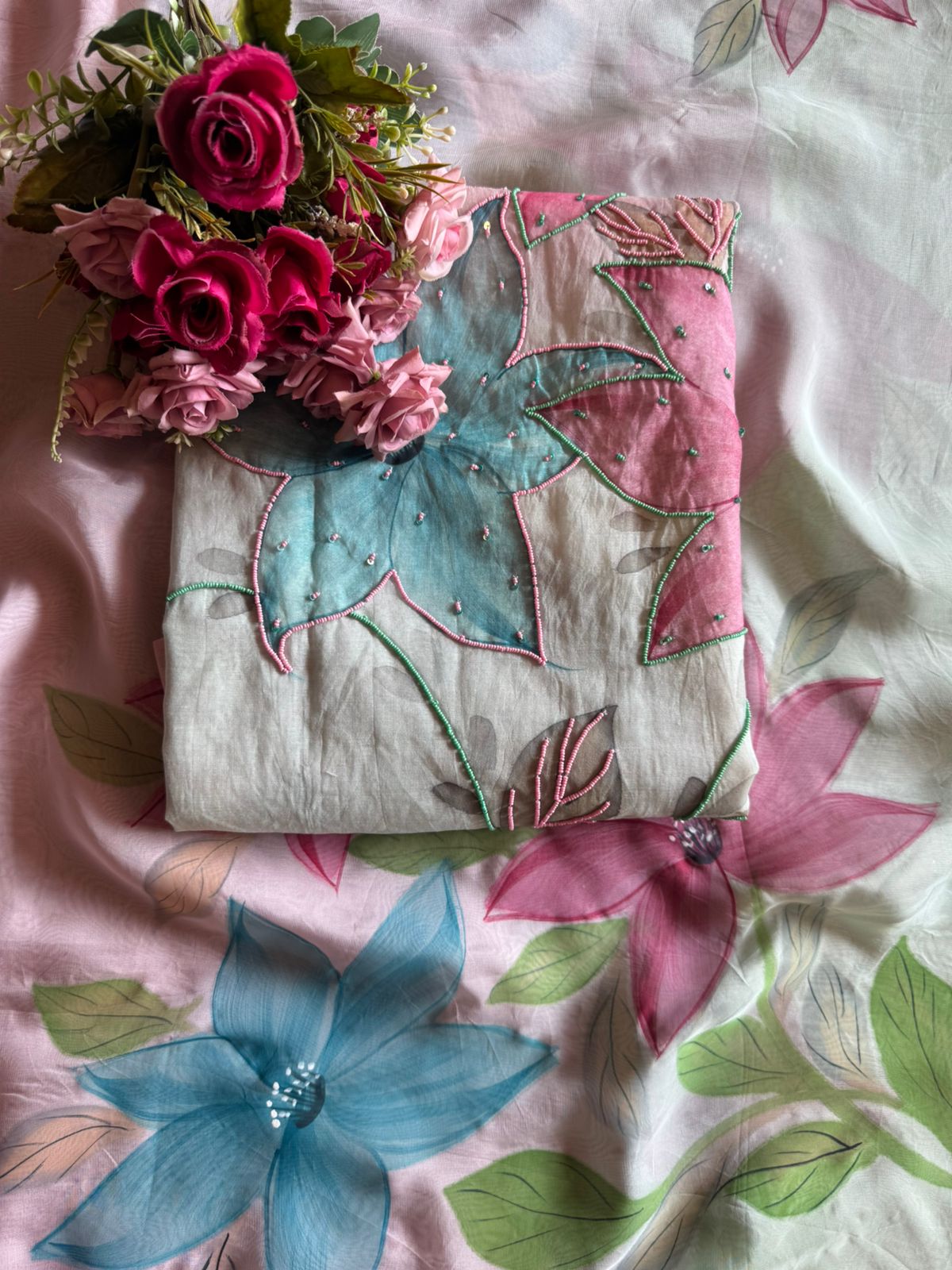 Ombré shaded Mul cotton Unstitfhed shirt