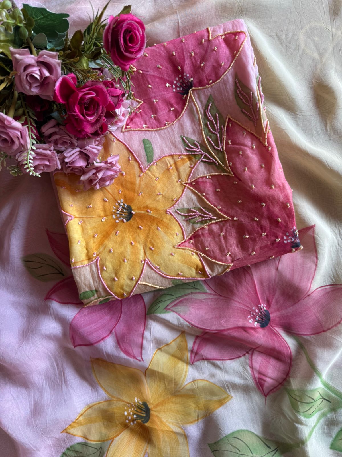 Ombré shaded Mul cotton Unstitfhed shirt