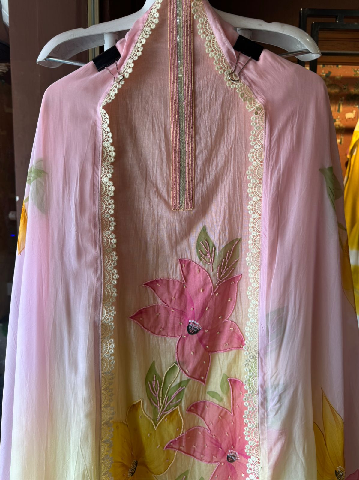 Ombré shaded Mul cotton Unstitfhed shirt