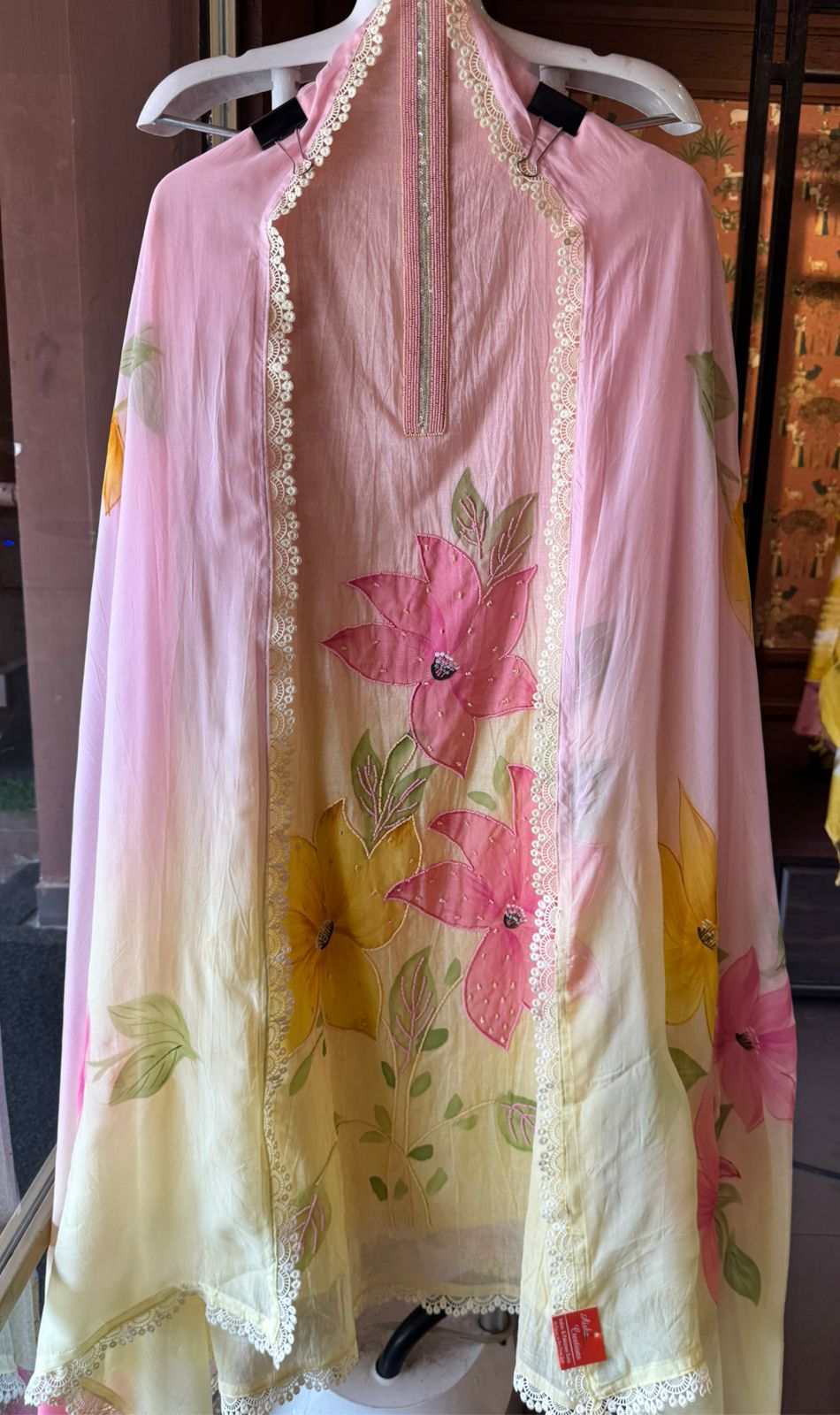 Ombré shaded Mul cotton Unstitfhed shirt