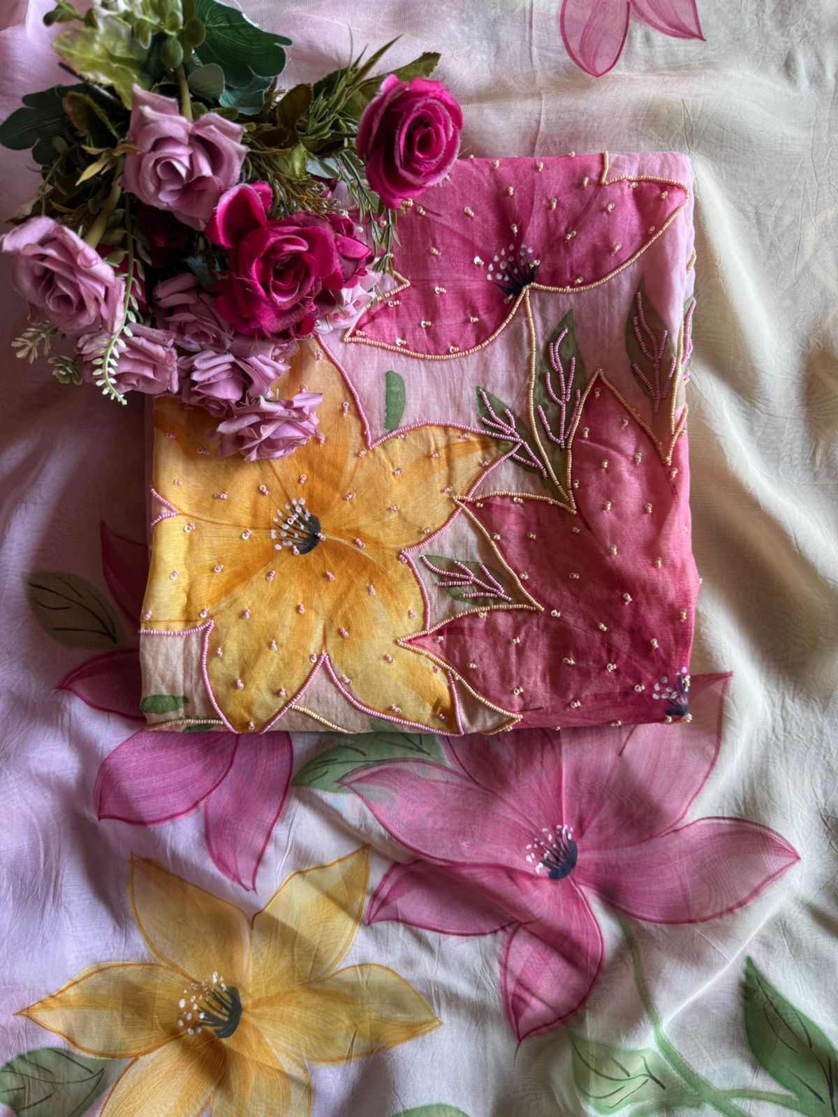 Ombré shaded Mul cotton Unstitfhed shirt