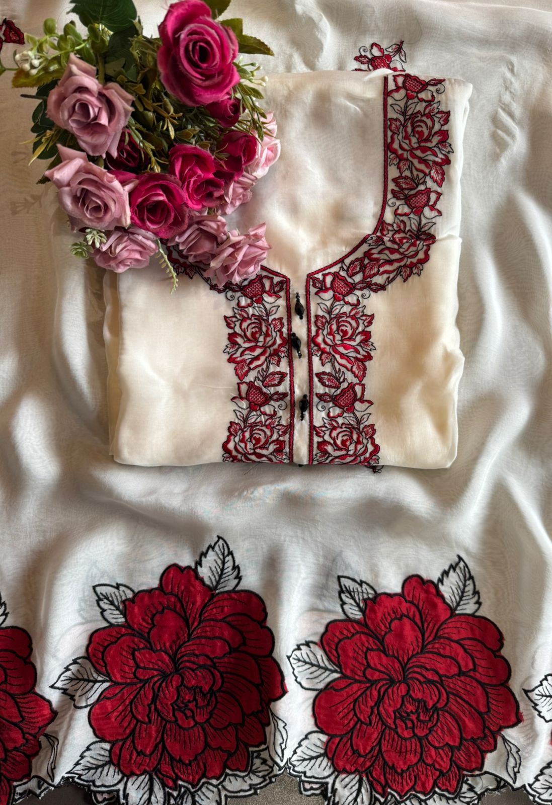 Soft organza Unstitched Suit