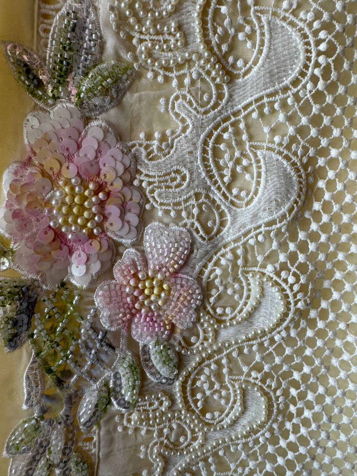 soft organza with Beautiful lacy front pannel