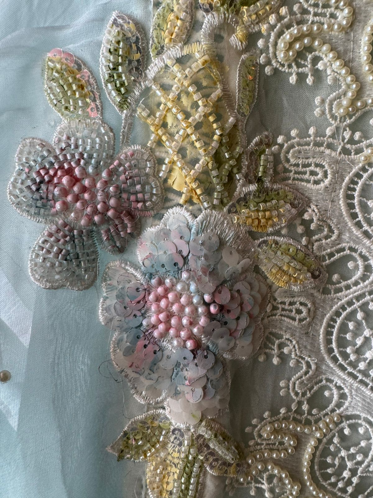 soft organza with Beautiful lacy front pannel