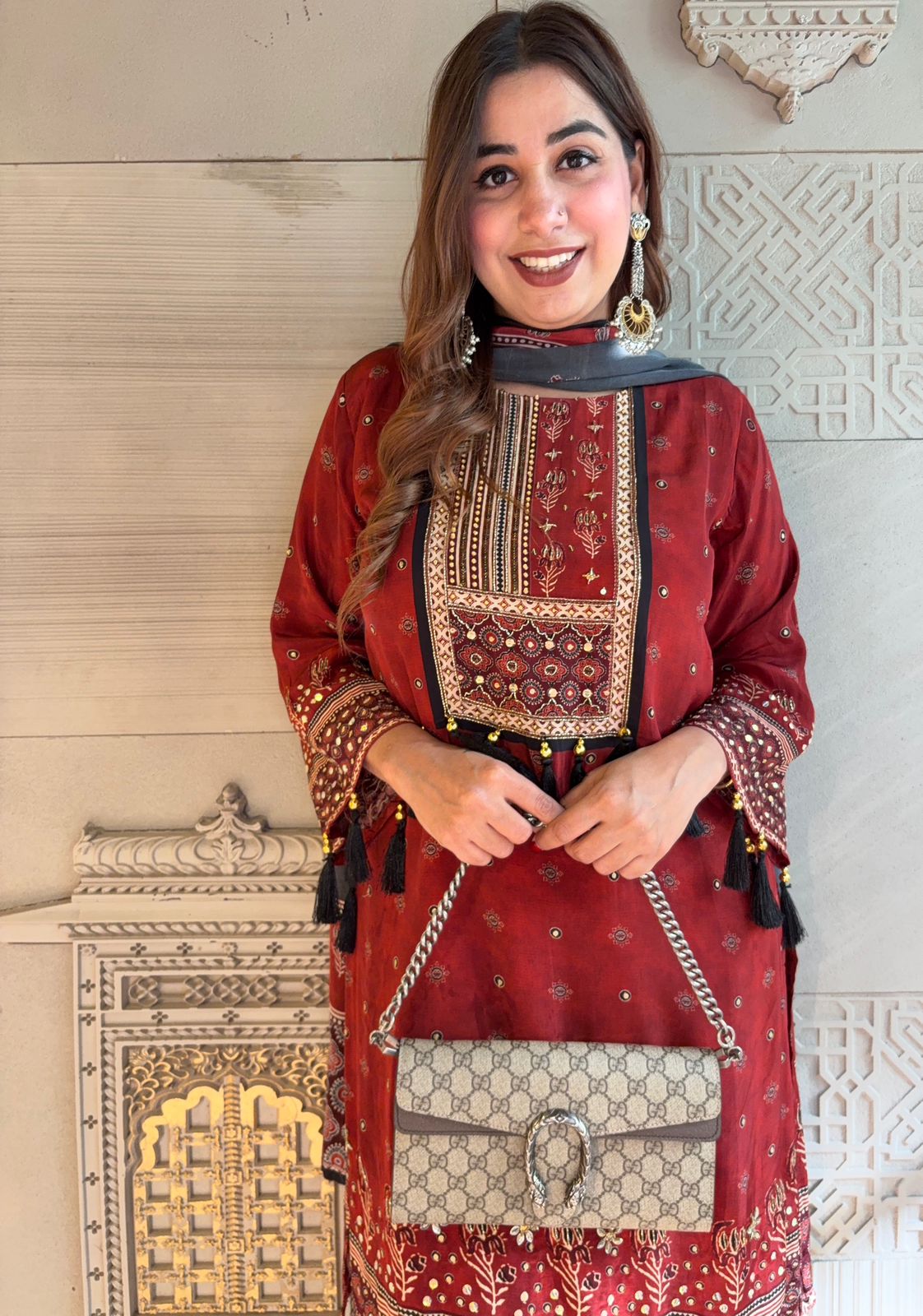 Pure digital printed Crepe Stitched suit