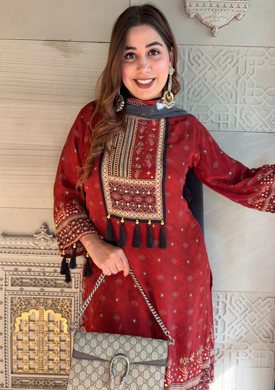 Pure digital printed Crepe Stitched suit