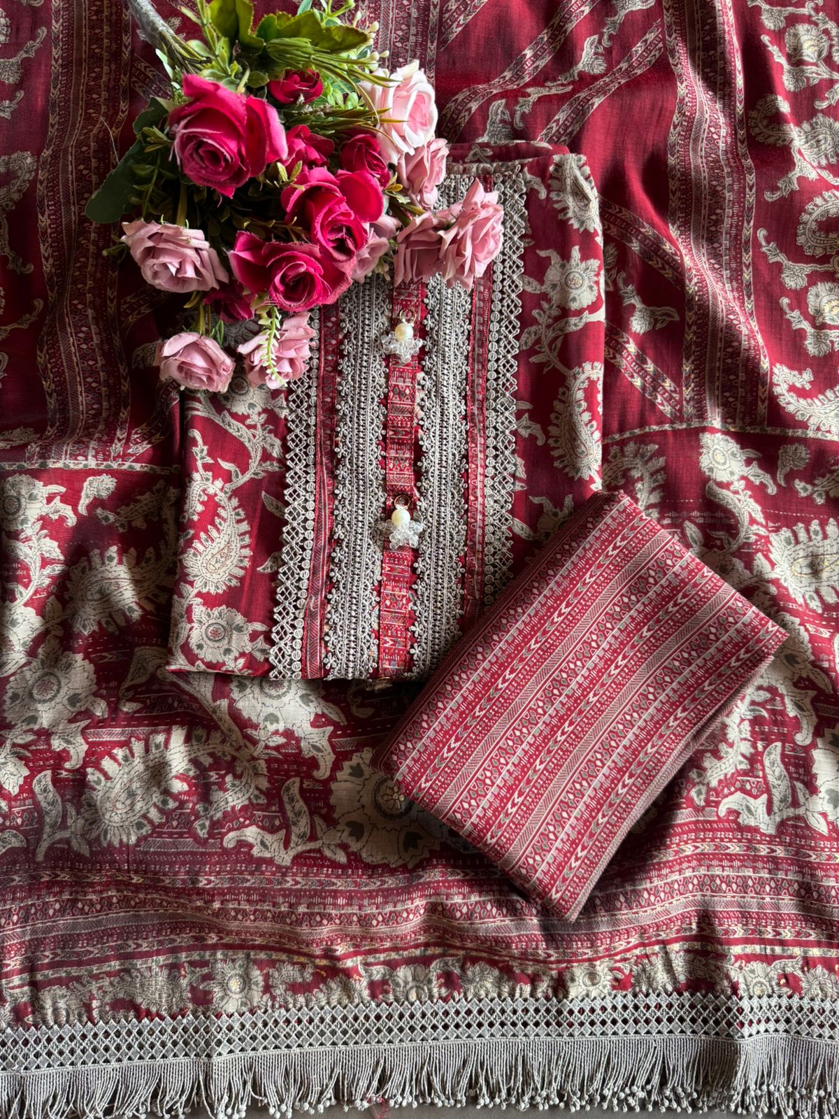 Mul Mul cotton Muslin Unstitched Suit