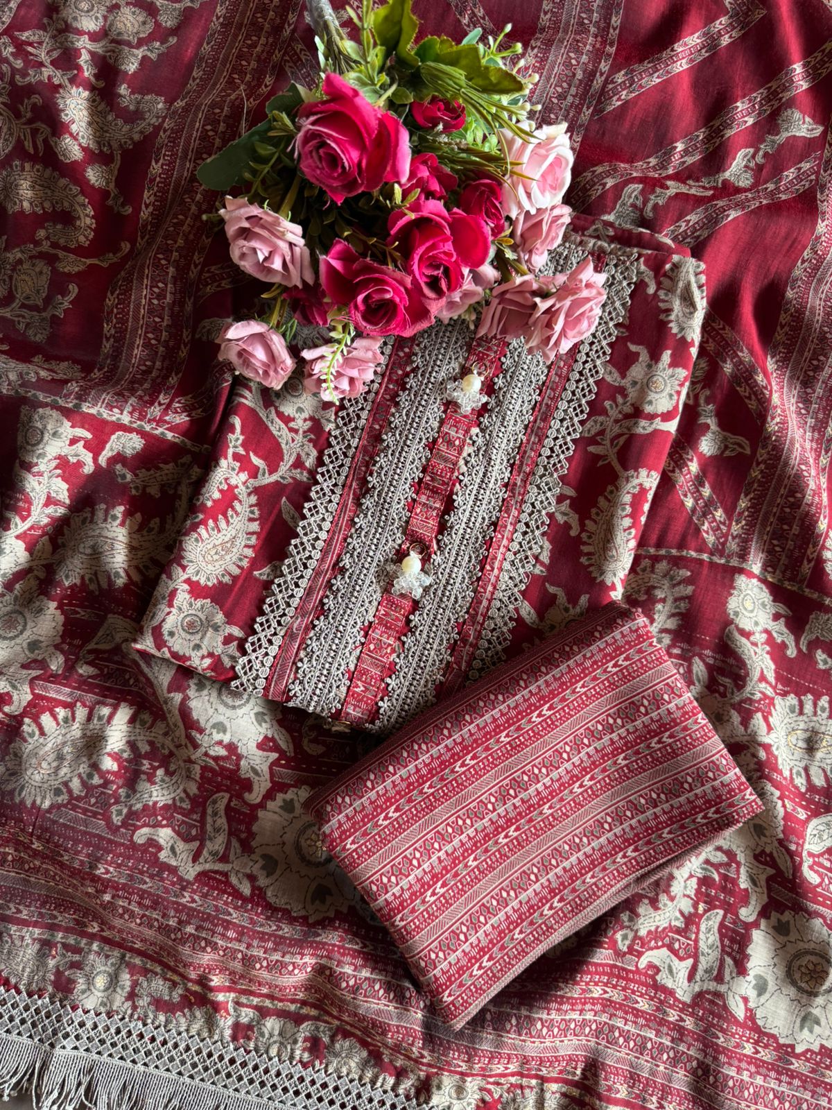 Mul Mul cotton Muslin Unstitched Suit