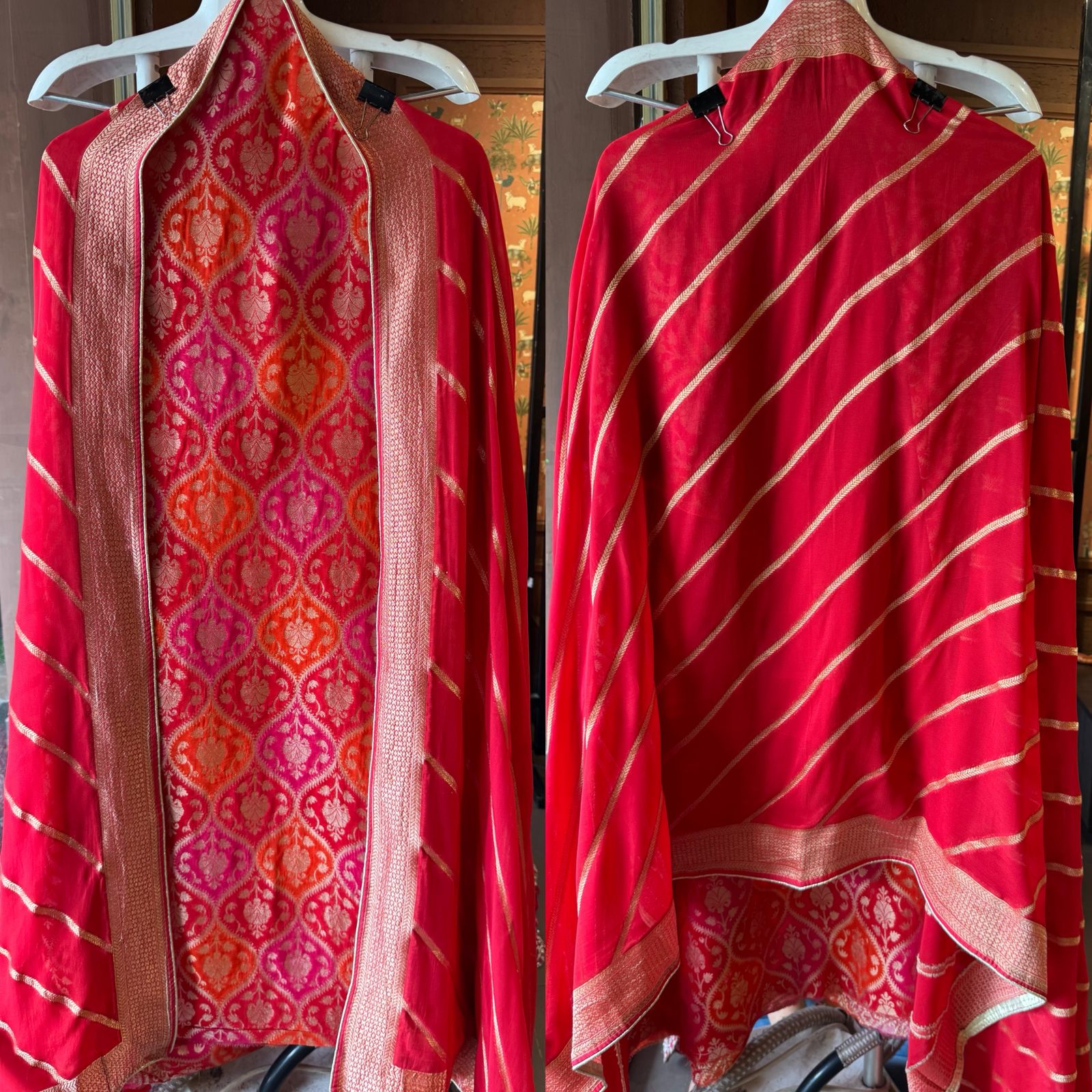 Beautiful Zari weavings come on the full shirt