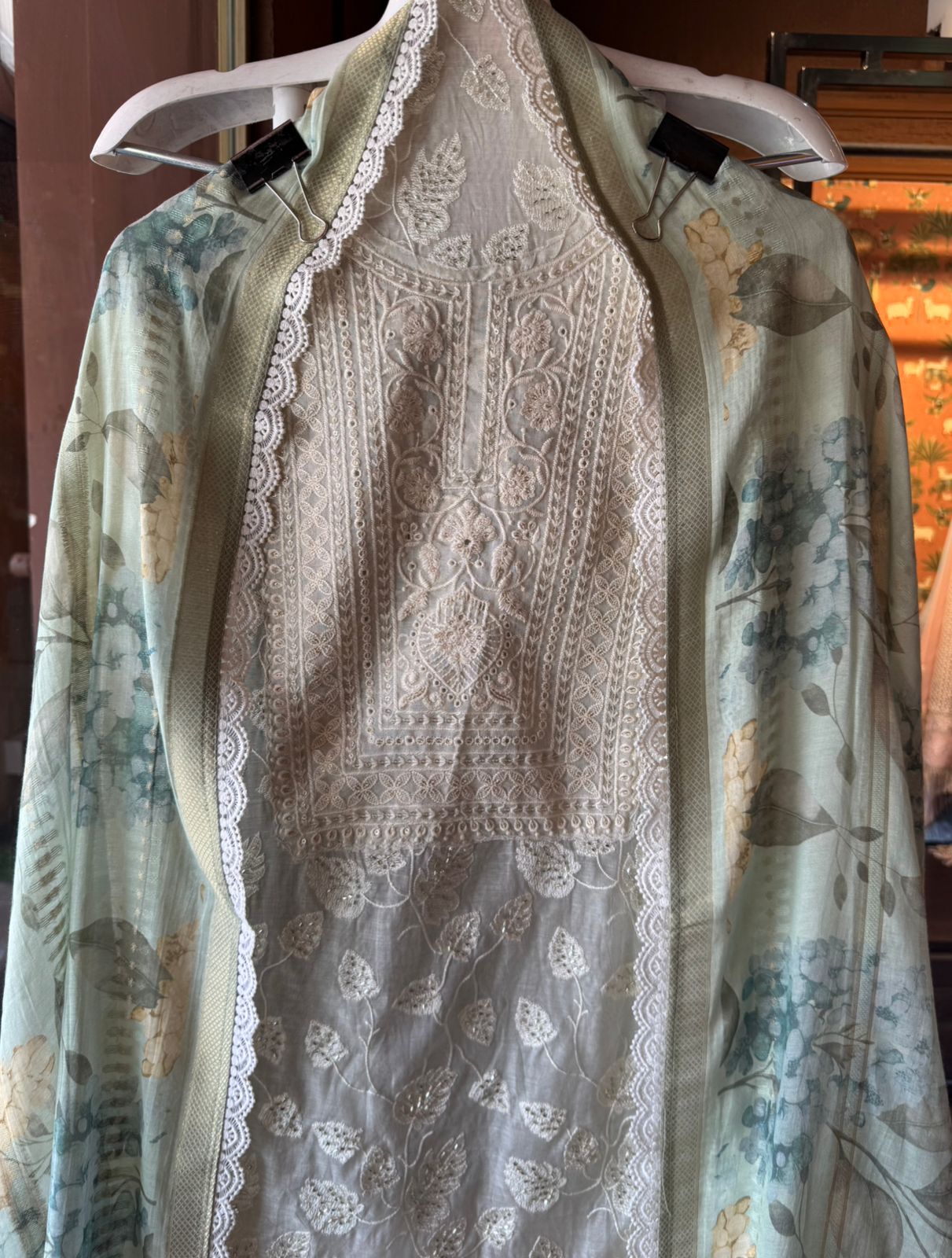 Mul Mul cotton embroidered Kurta