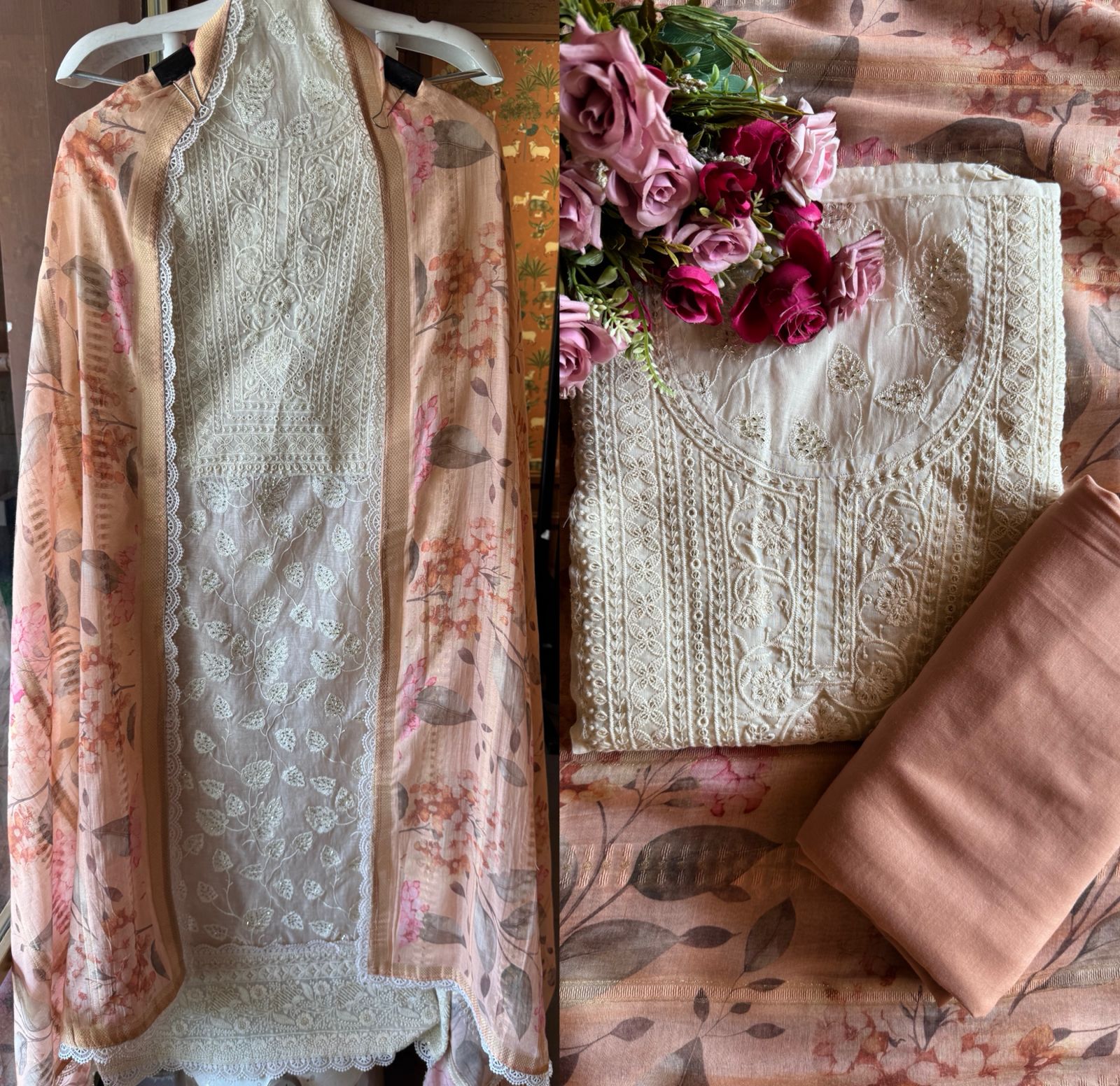 Mul Mul cotton embroidered Kurta