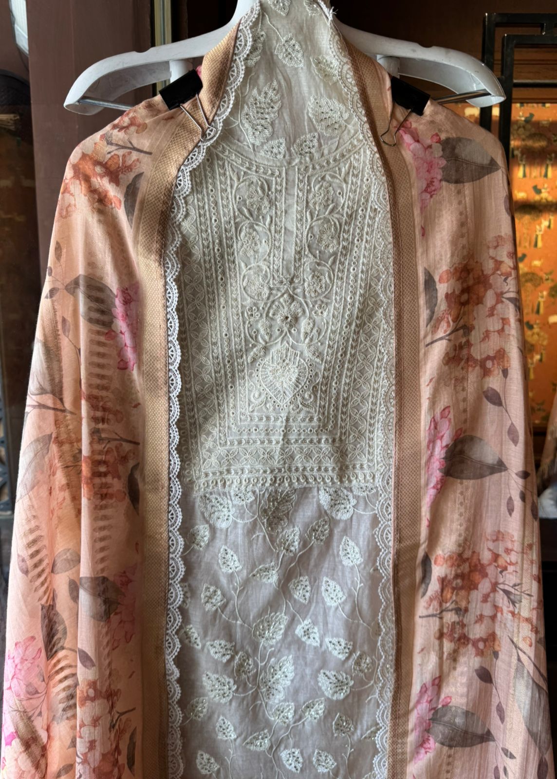 Mul Mul cotton embroidered Kurta