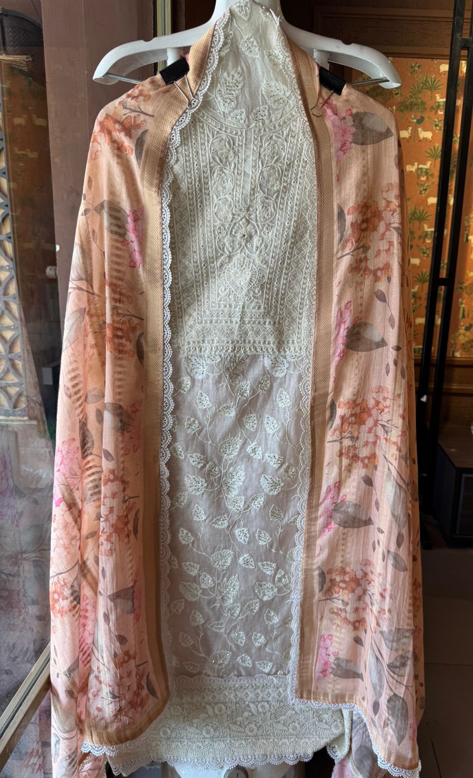 Mul Mul cotton embroidered Kurta