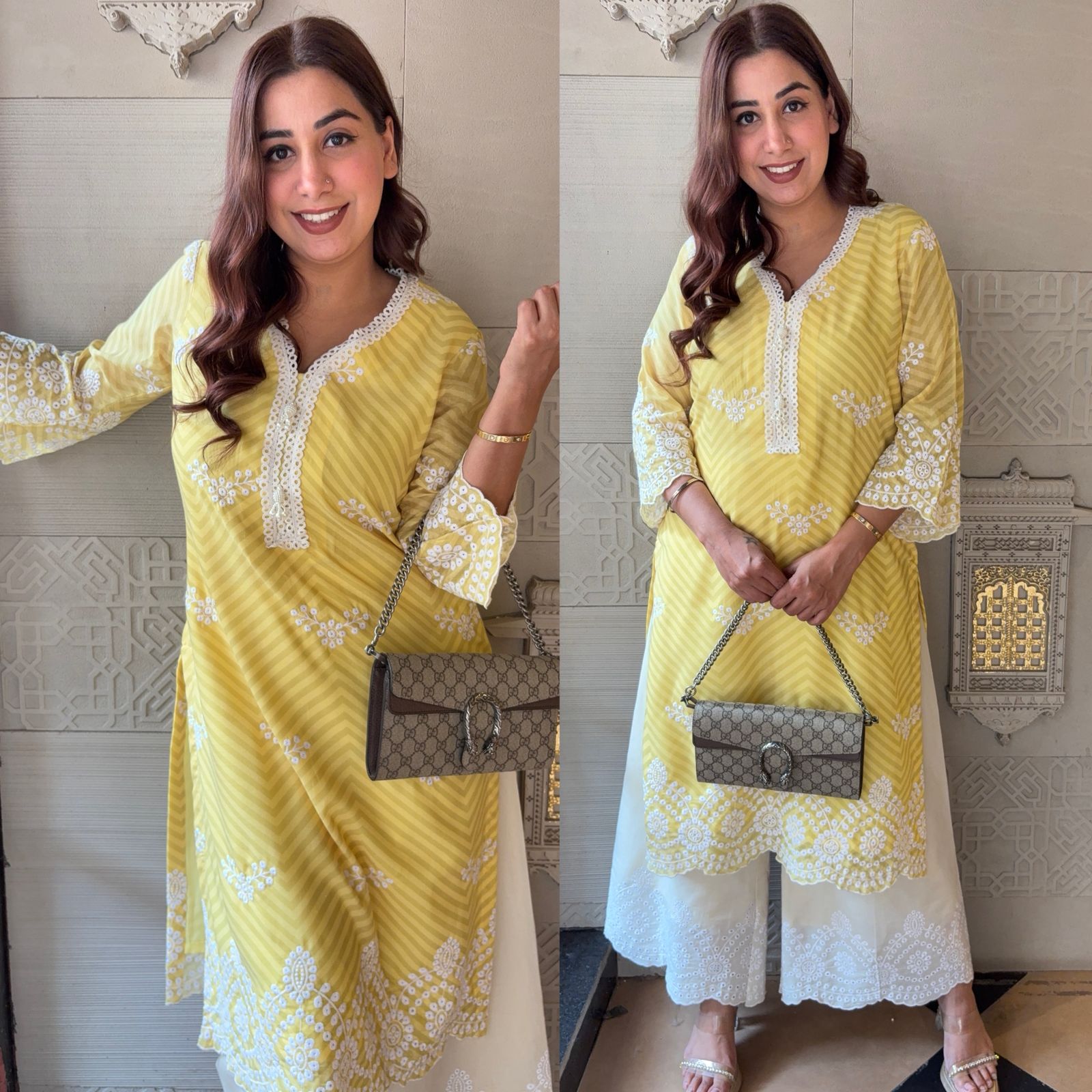 Self digital printed Stitched Mul cotton Kurta