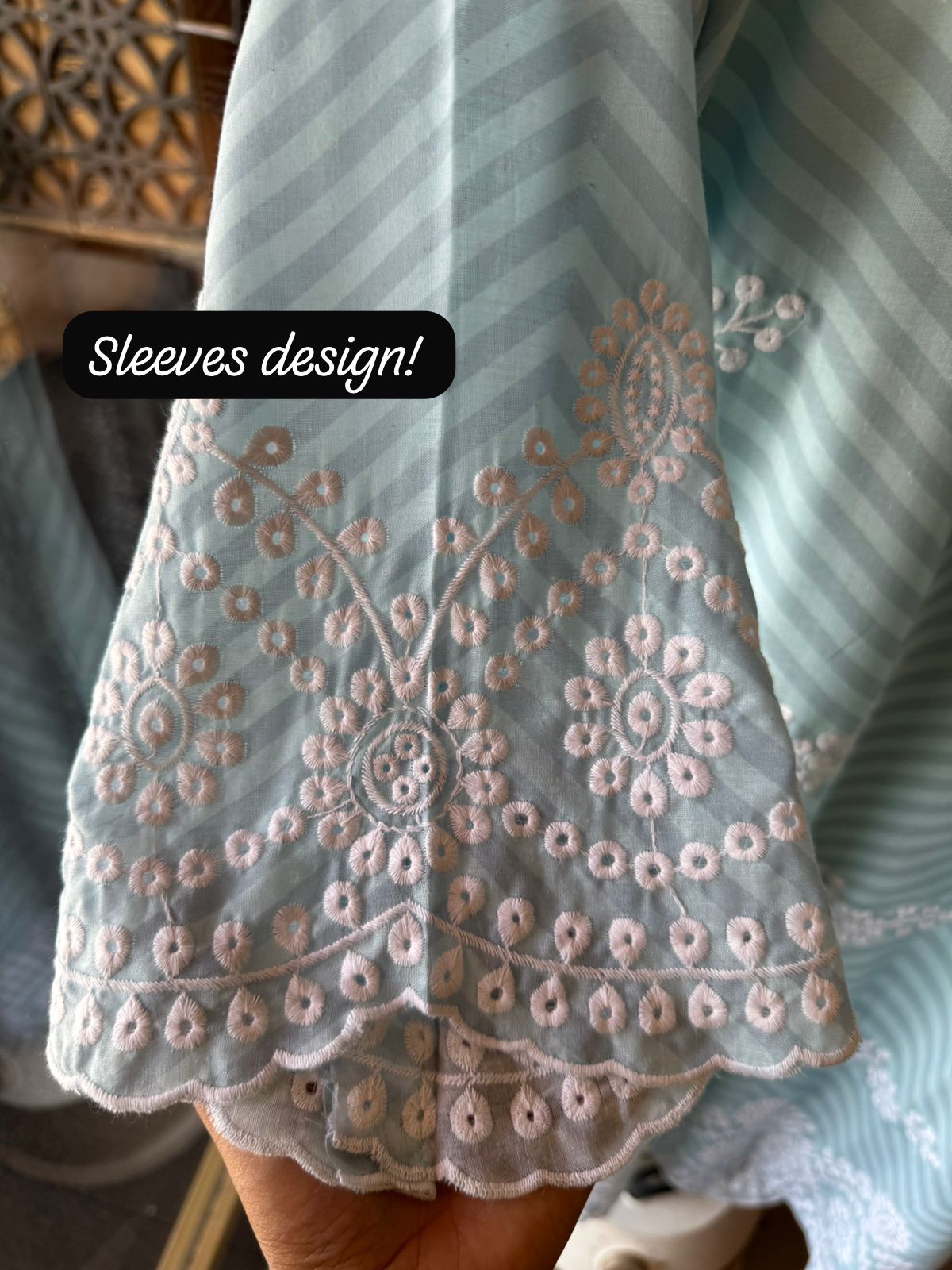 Self digital printed Stitched Mul cotton Kurta