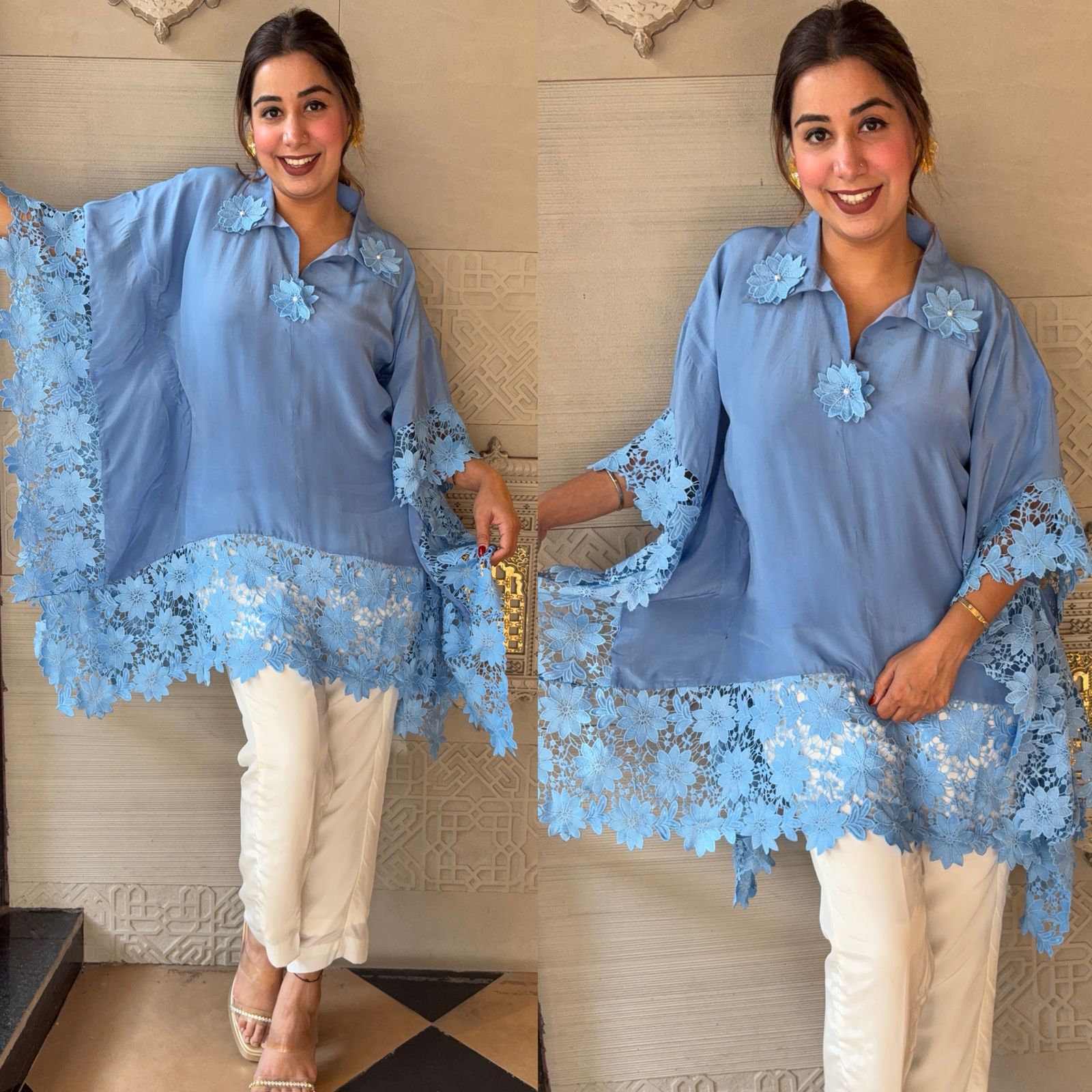 Beautiful and elegant kaaftaan on the pure crepe fabric