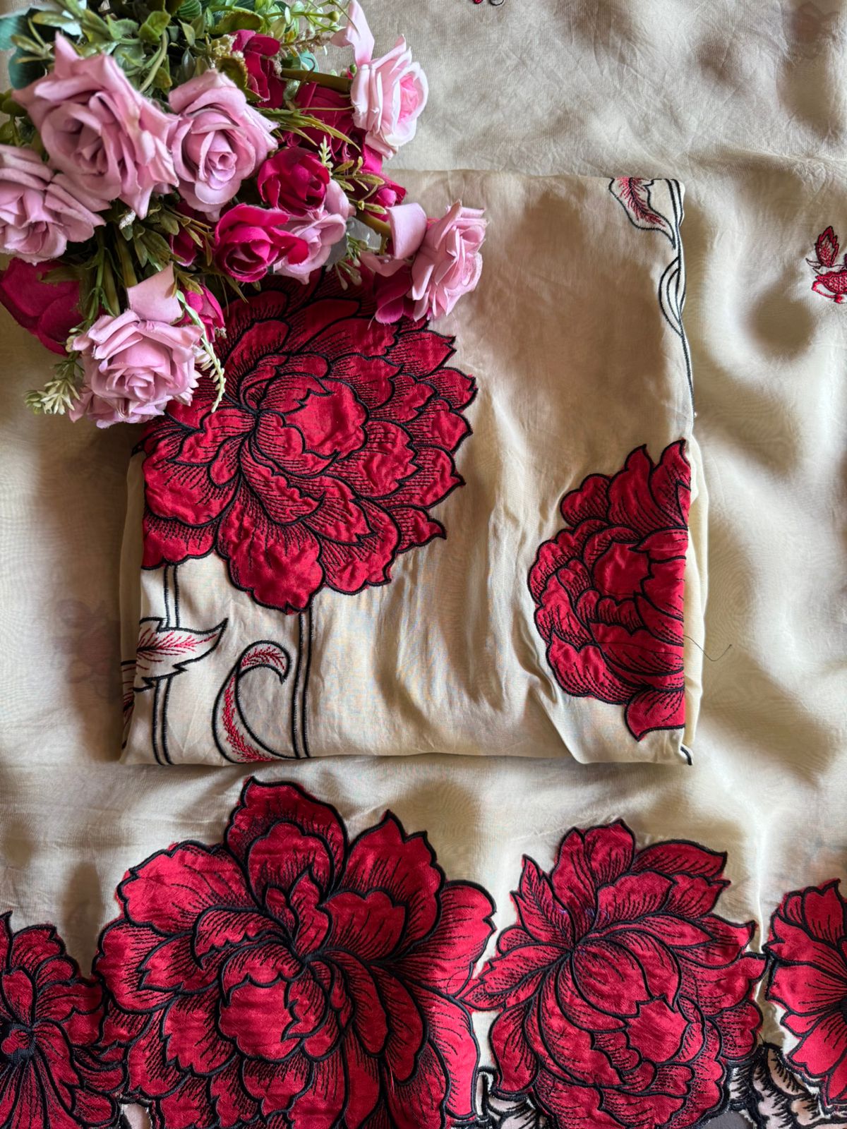 Soft organza Unstitched Suit