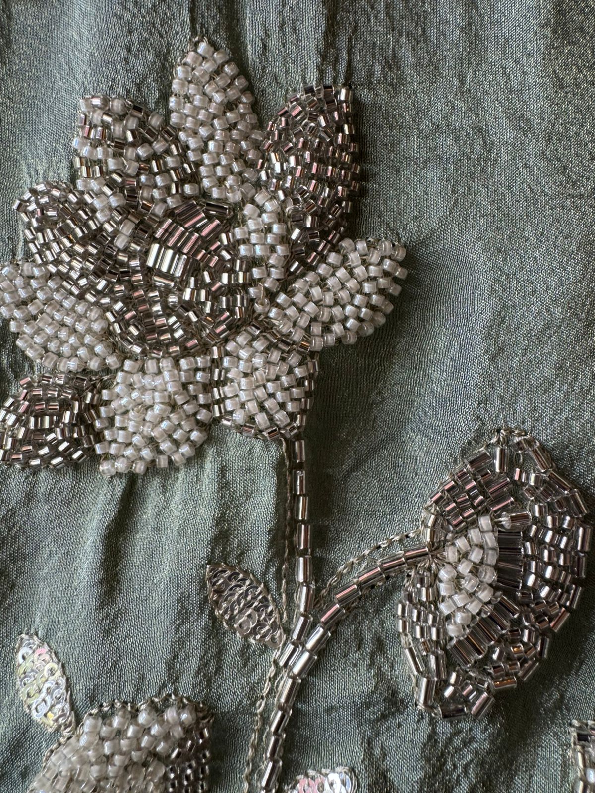 Pakistani handwork pieces On pure shimmer tissue