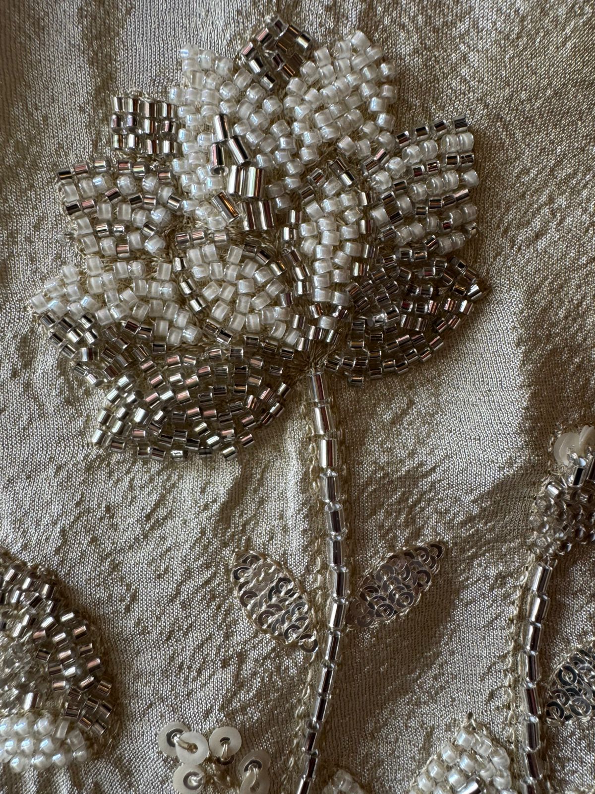 Pakistani handwork pieces On pure shimmer tissue