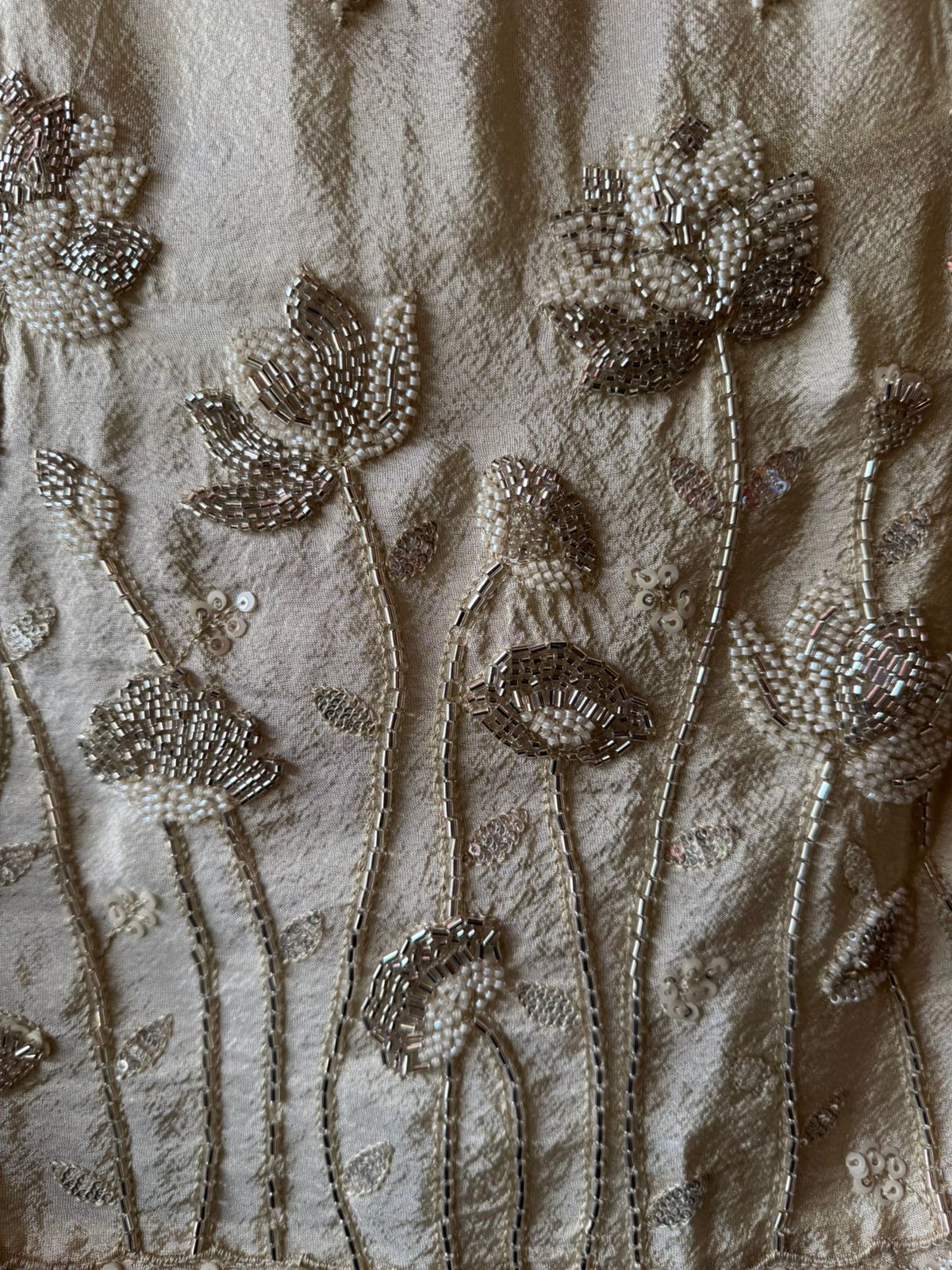 Pakistani handwork pieces On pure shimmer tissue