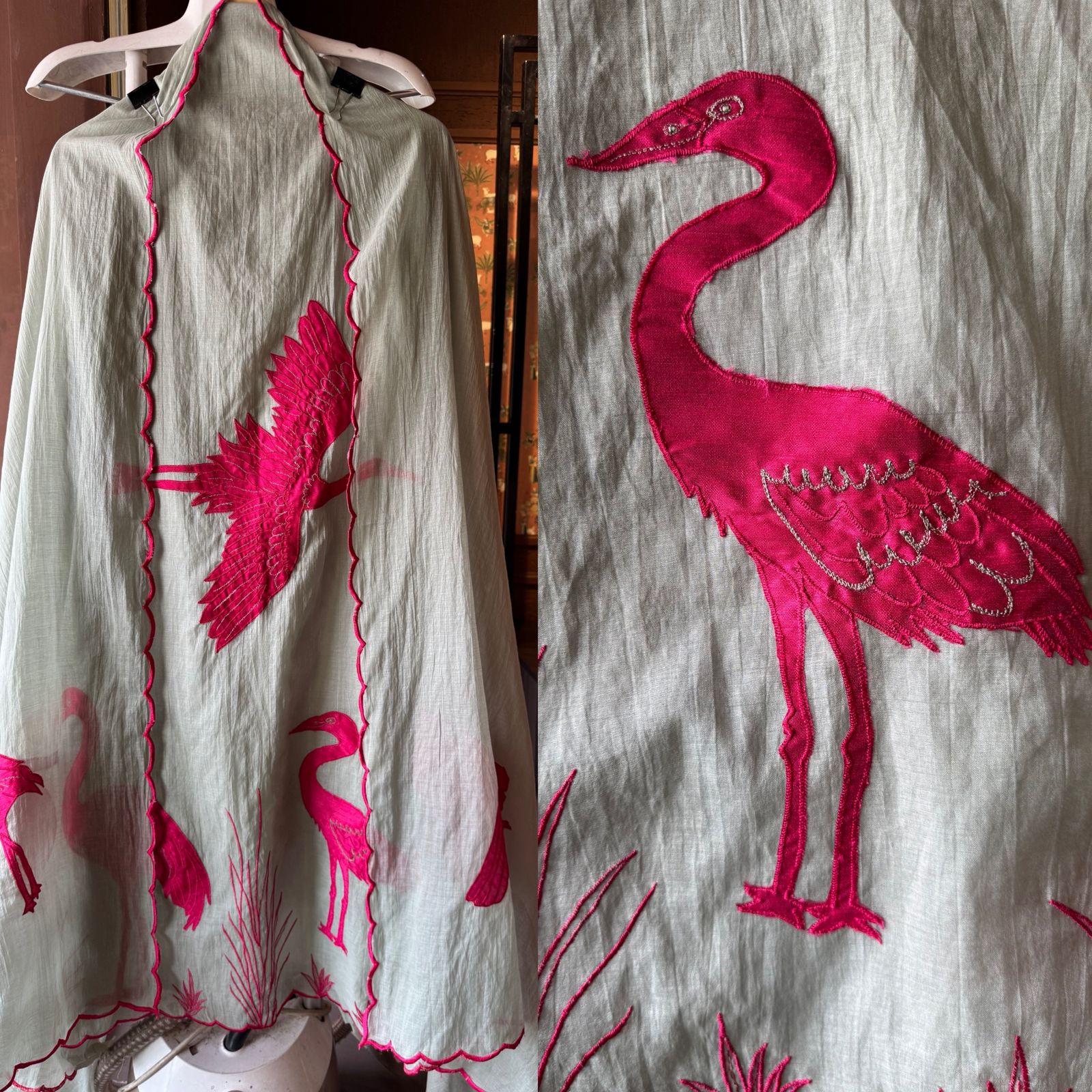 Unstitched Crushed Mul chanderi Suit