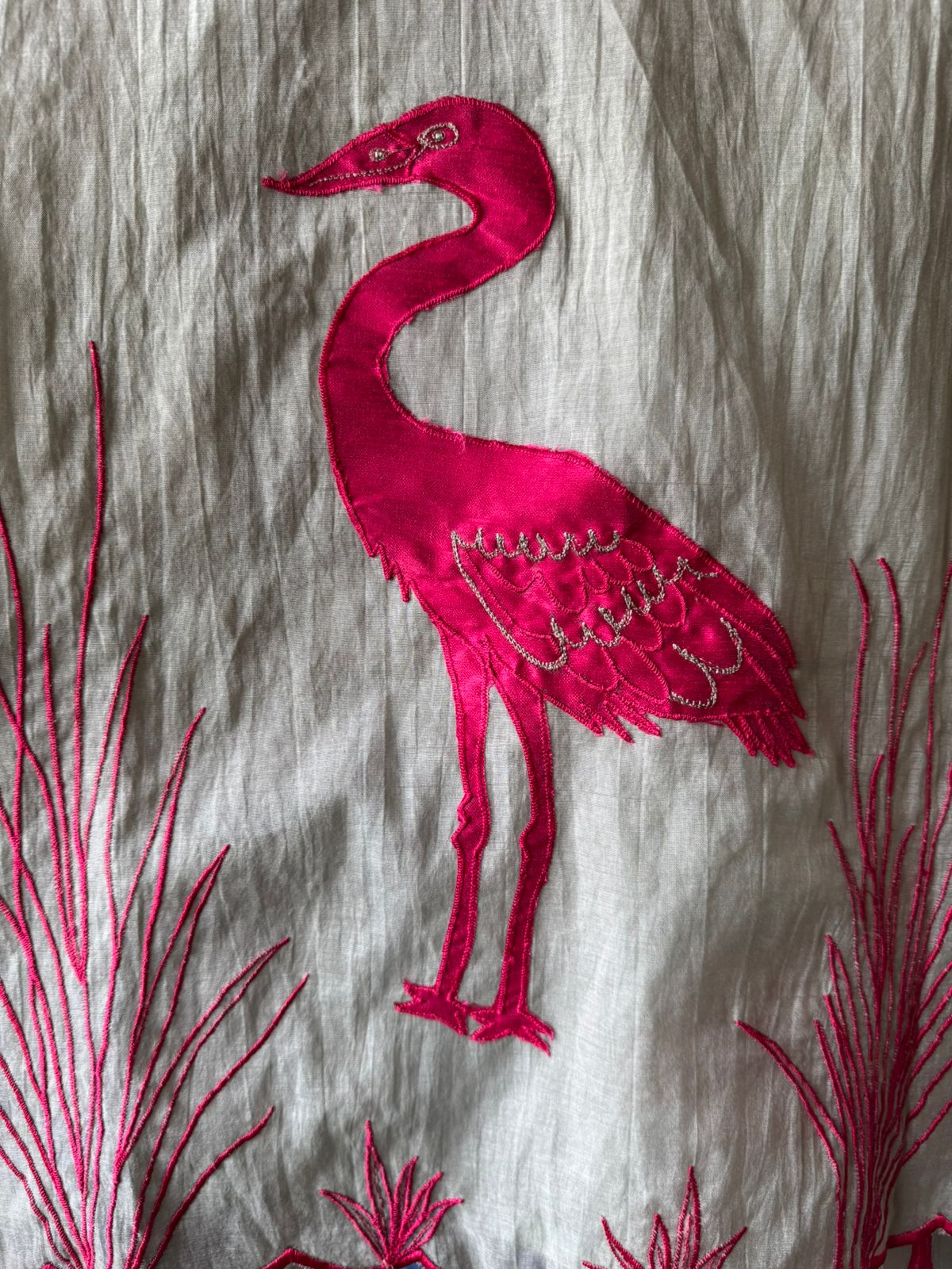 Unstitched Crushed Mul chanderi Suit