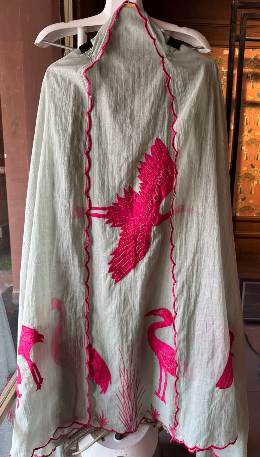 Unstitched Crushed Mul chanderi Suit