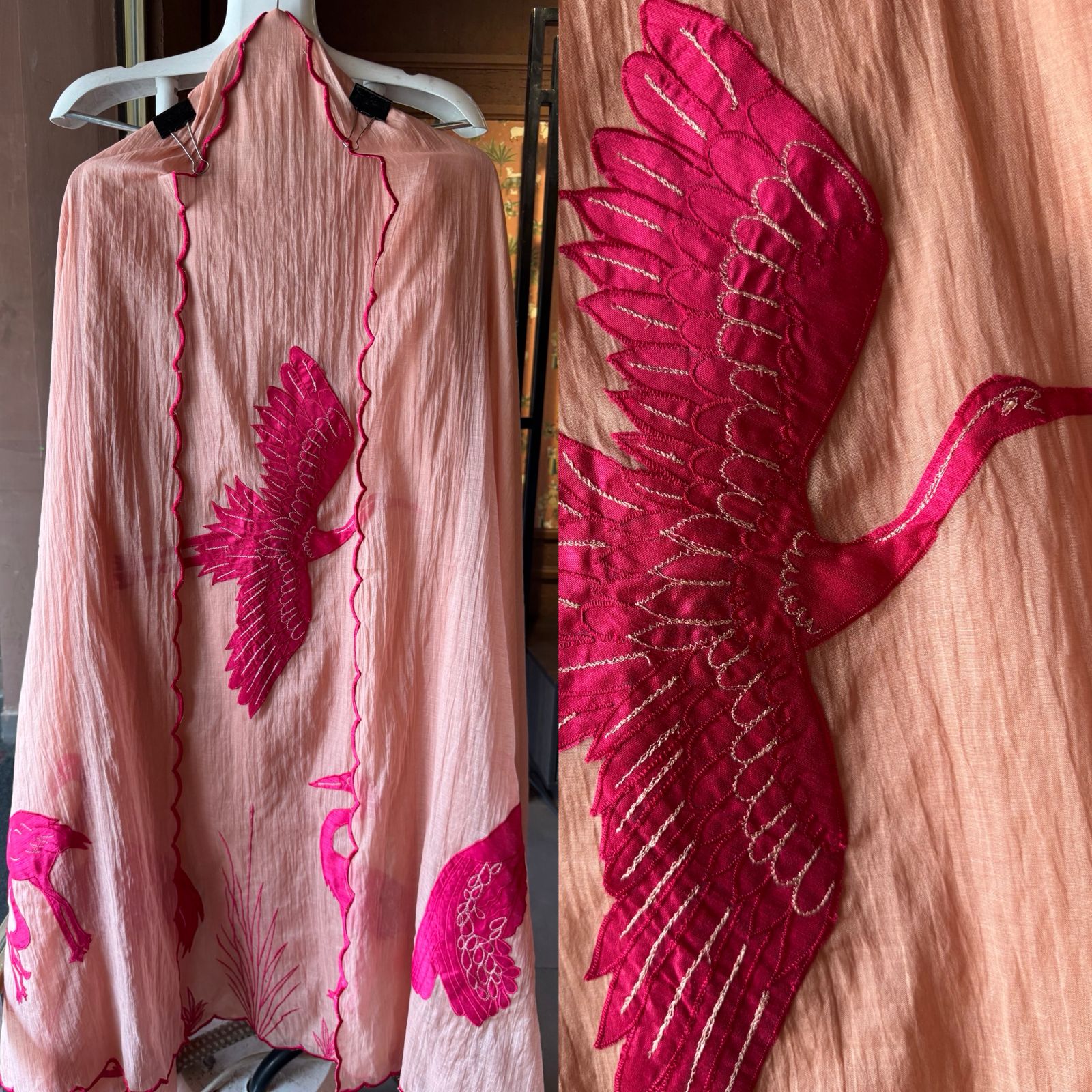 Unstitched Crushed Mul chanderi Suit