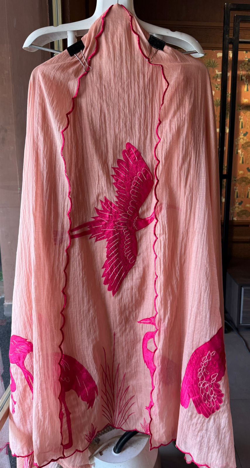 Unstitched Crushed Mul chanderi Suit