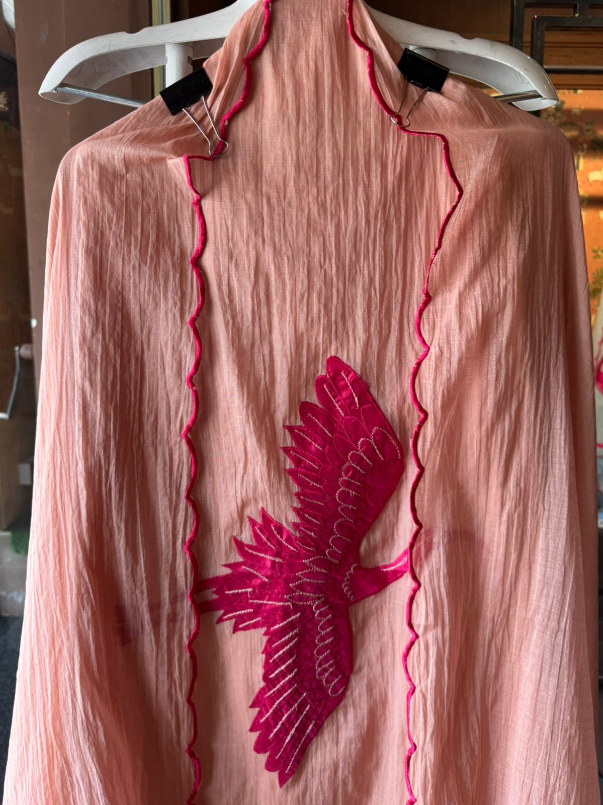 Unstitched Crushed Mul chanderi Suit