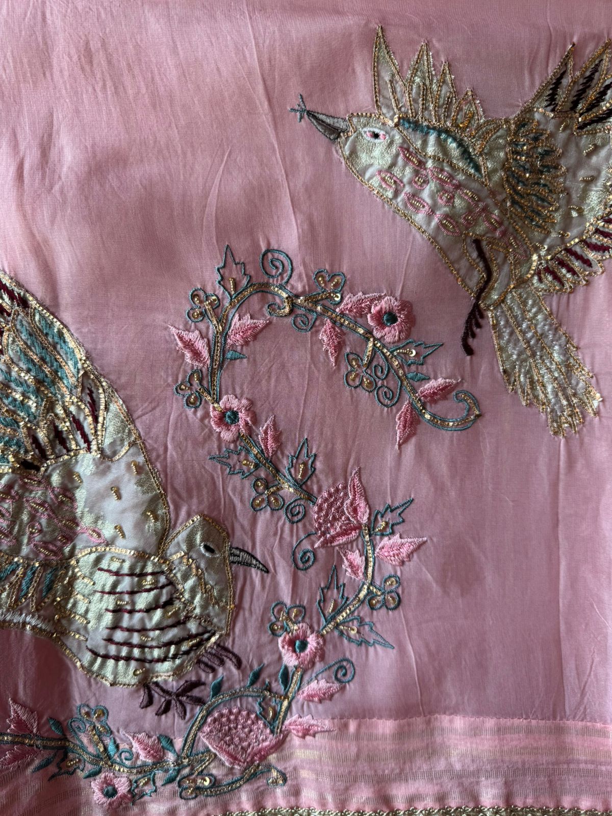 Unstitched organza Suit