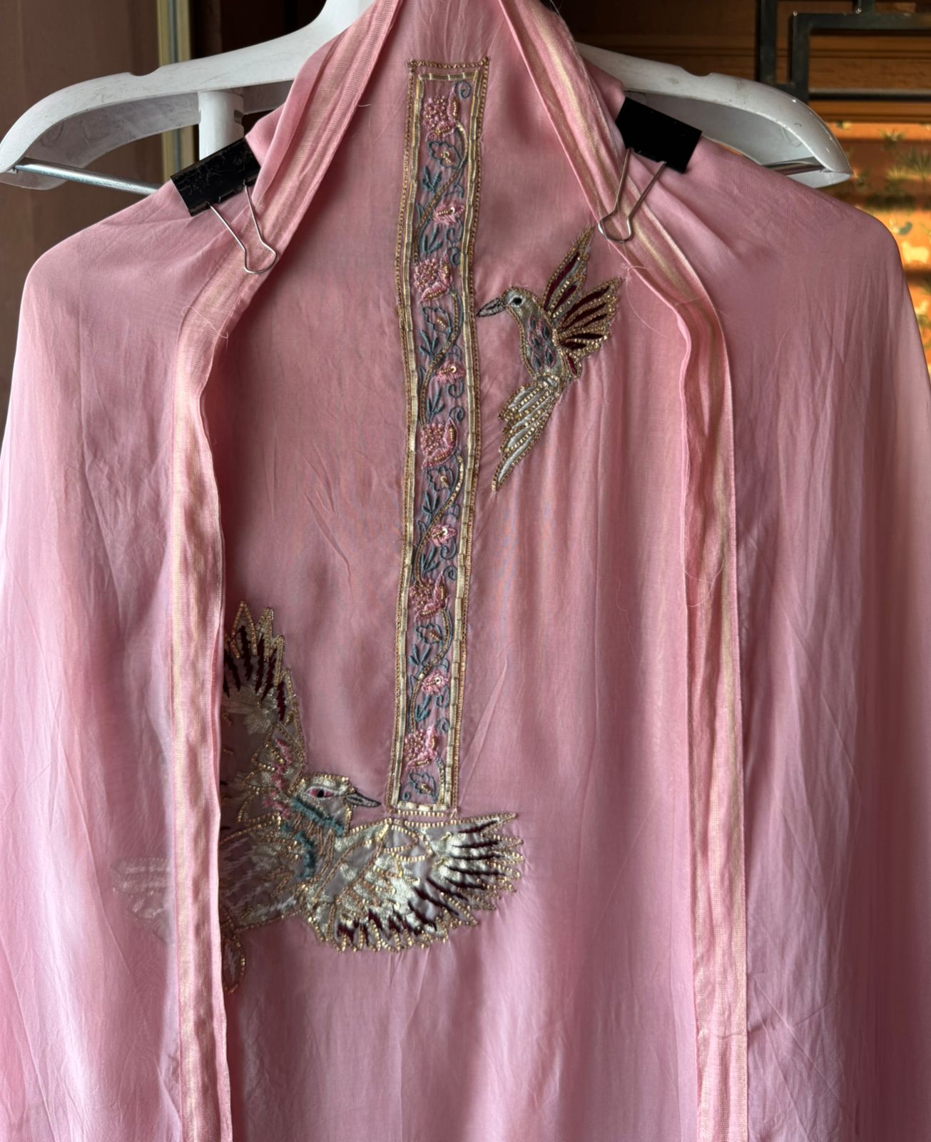 Unstitched organza Suit