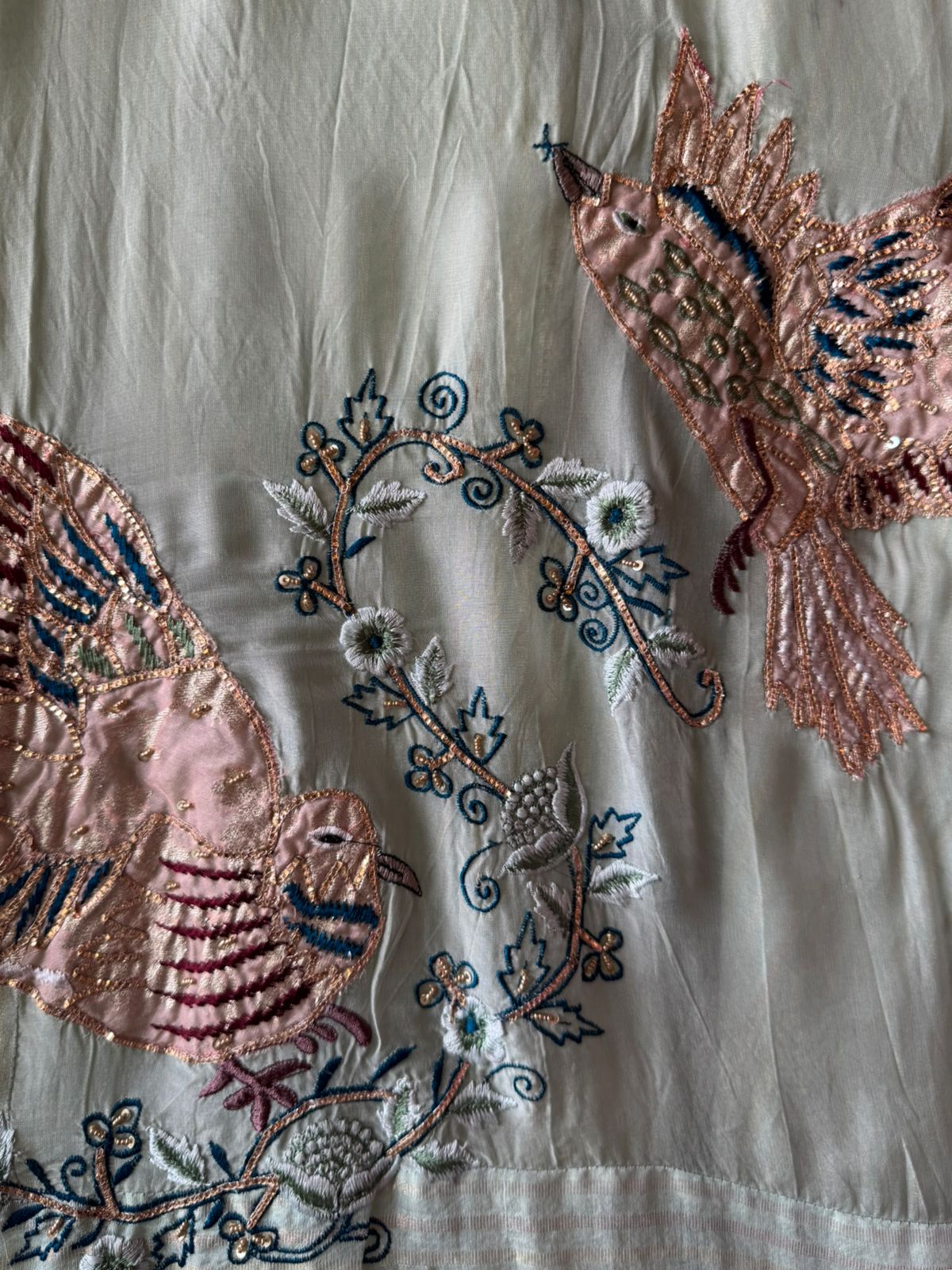 Unstitched organza Suit