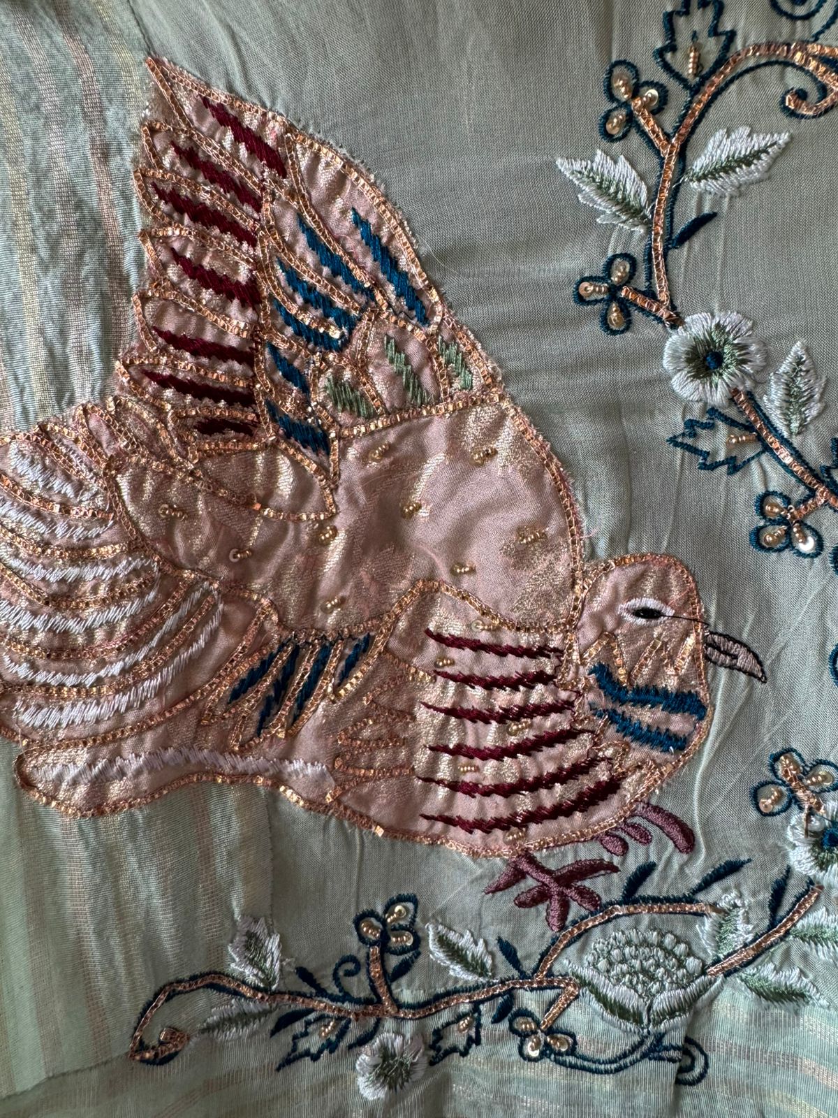 Unstitched organza Suit