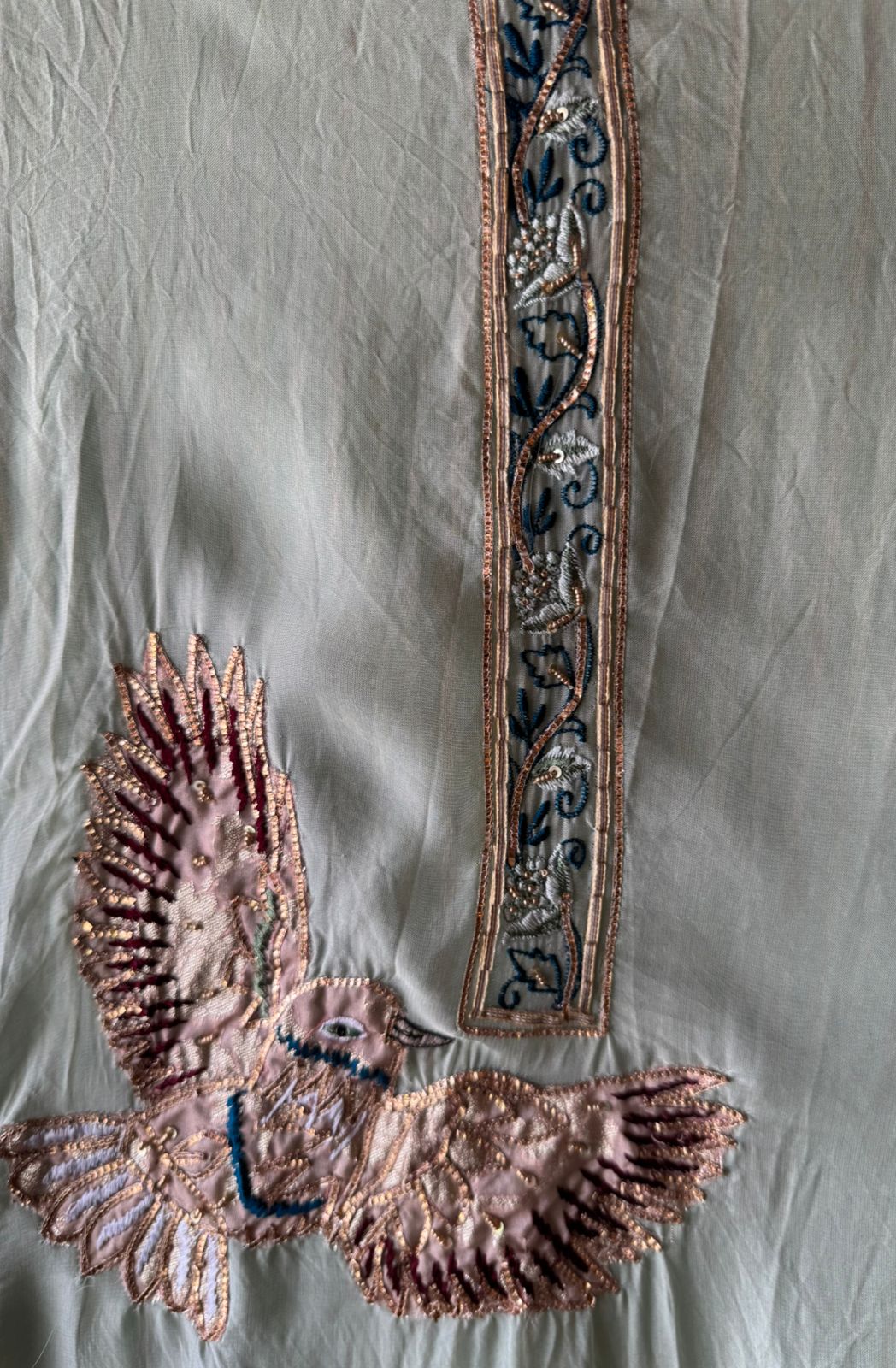 Unstitched organza Suit