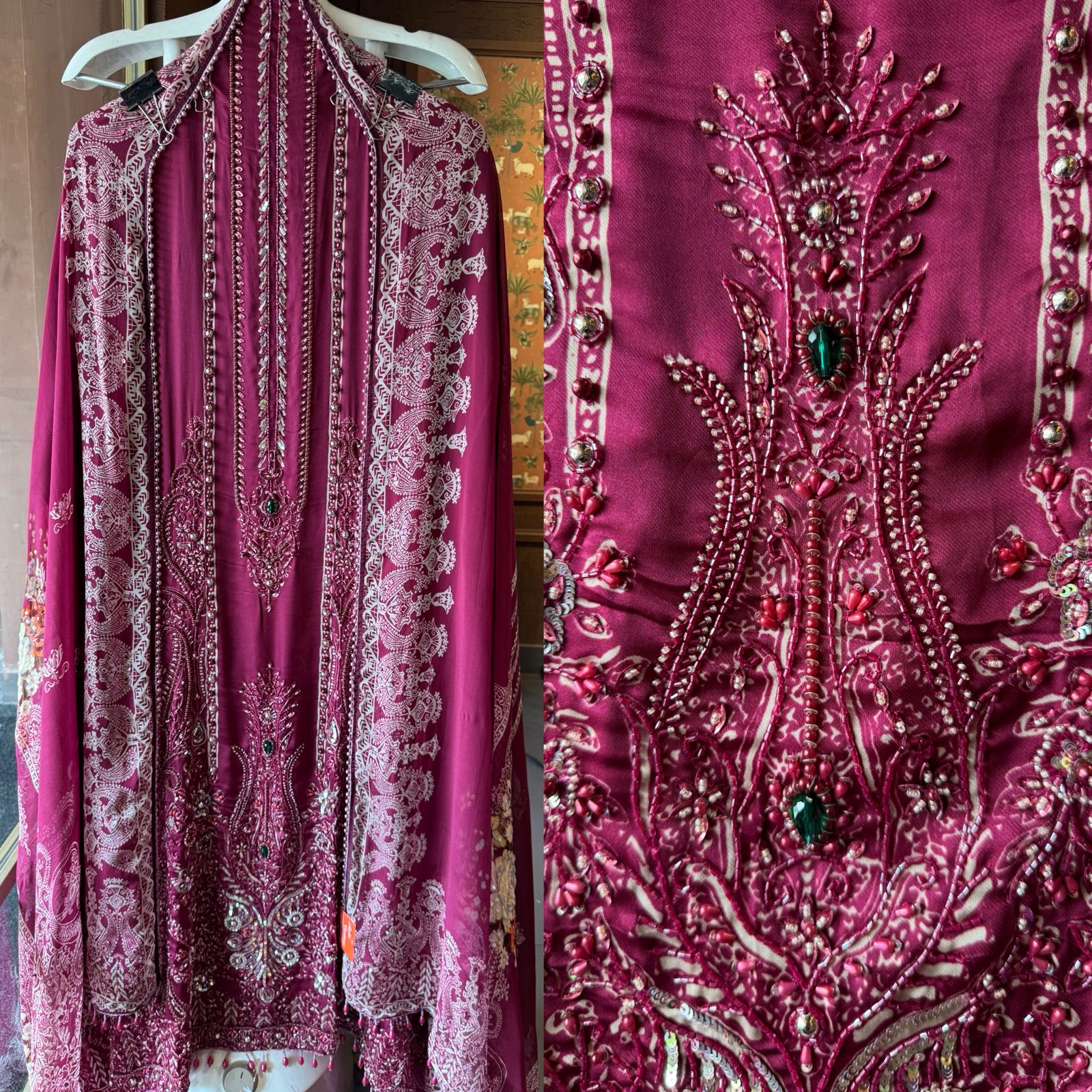 Soft Satin Silk Unstitched designer suit