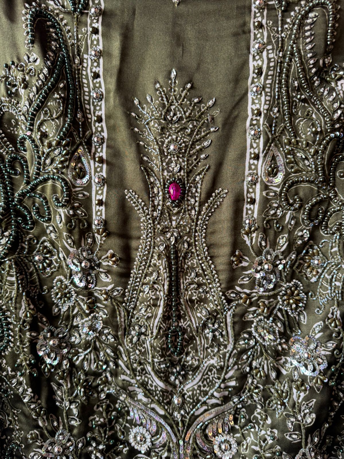 Soft Satin Silk Unstitched designer suit