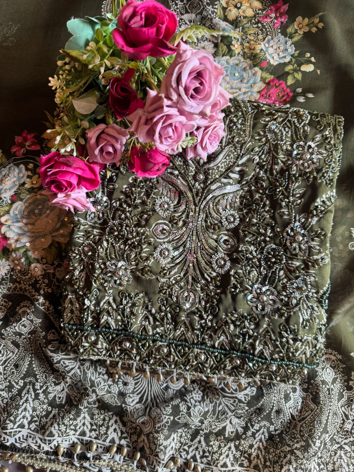 Soft Satin Silk Unstitched designer suit