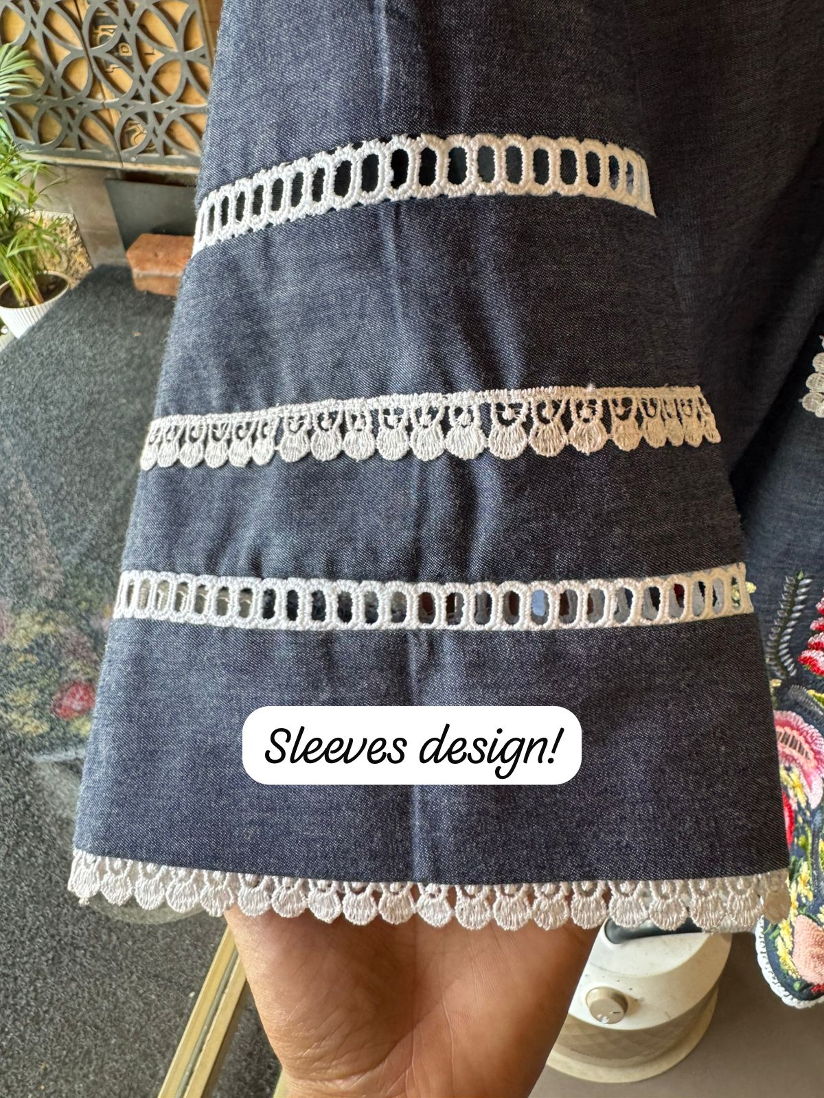 Cotton denim stitched coord Set