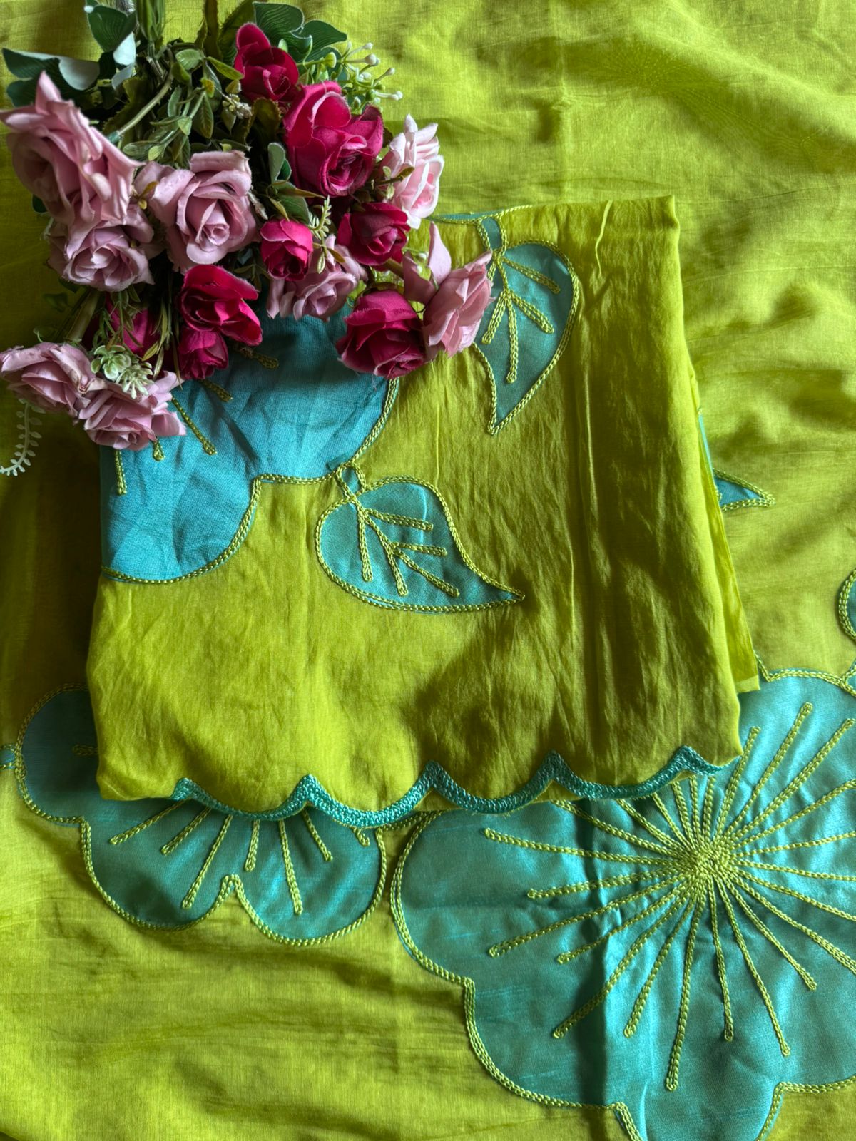 Unstitched Crushed Mul chanderi Suit