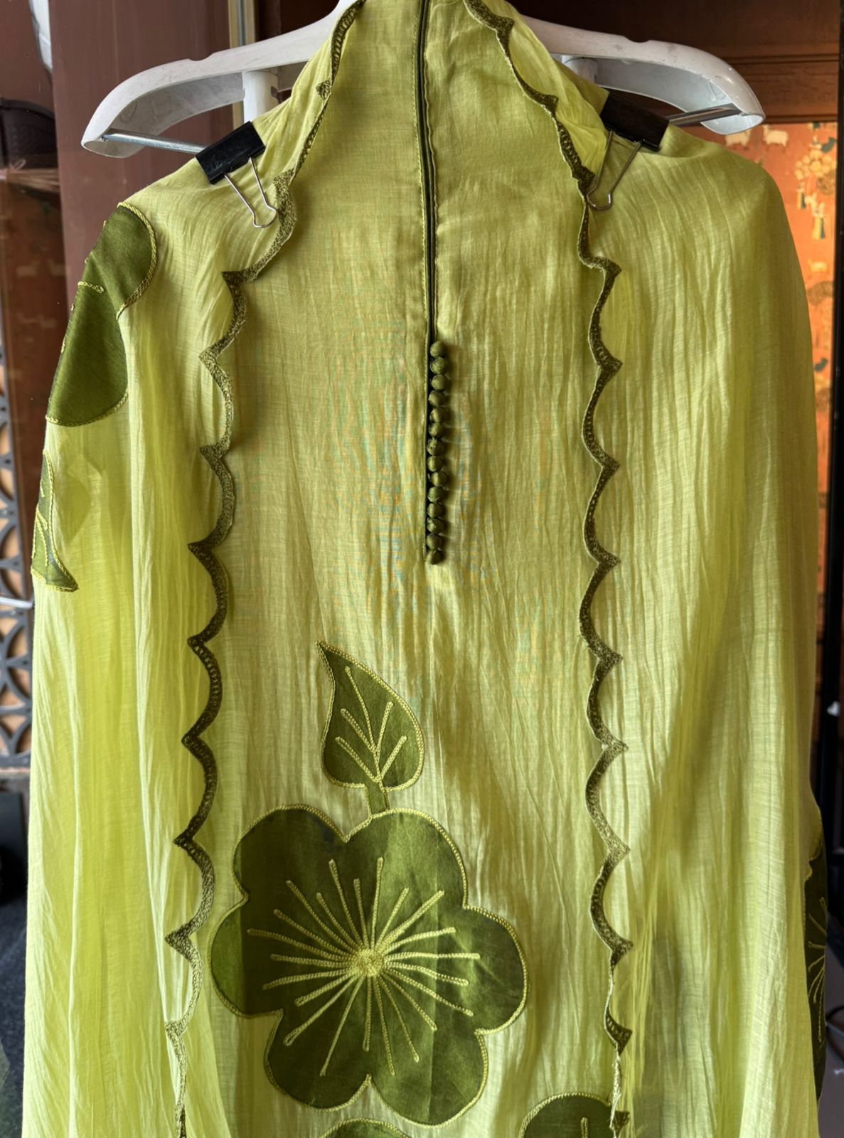 Unstitched Crushed Mul chanderi Suit