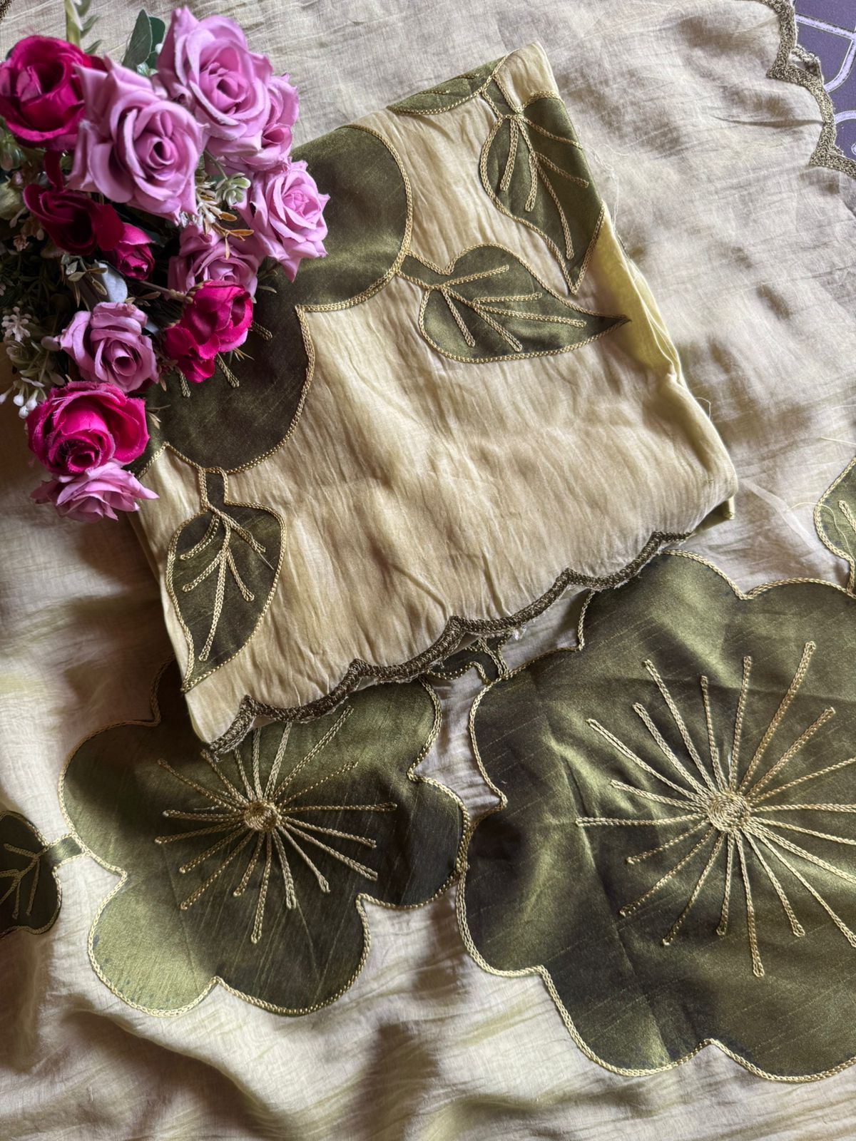 Unstitched Crushed Mul chanderi Suit